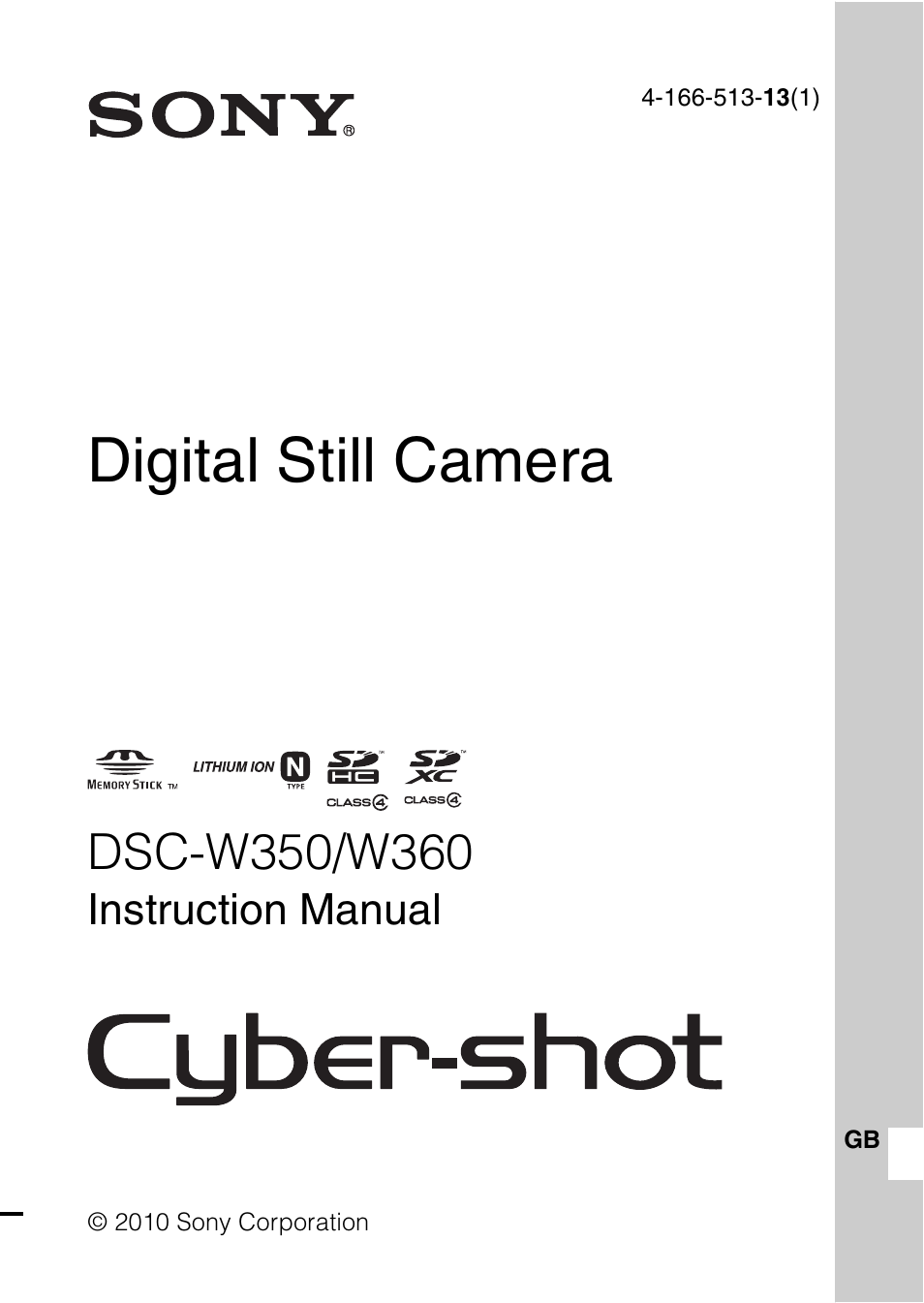 Sony Cyber-shot 4-166-513-13(1) User Manual | 32 pages