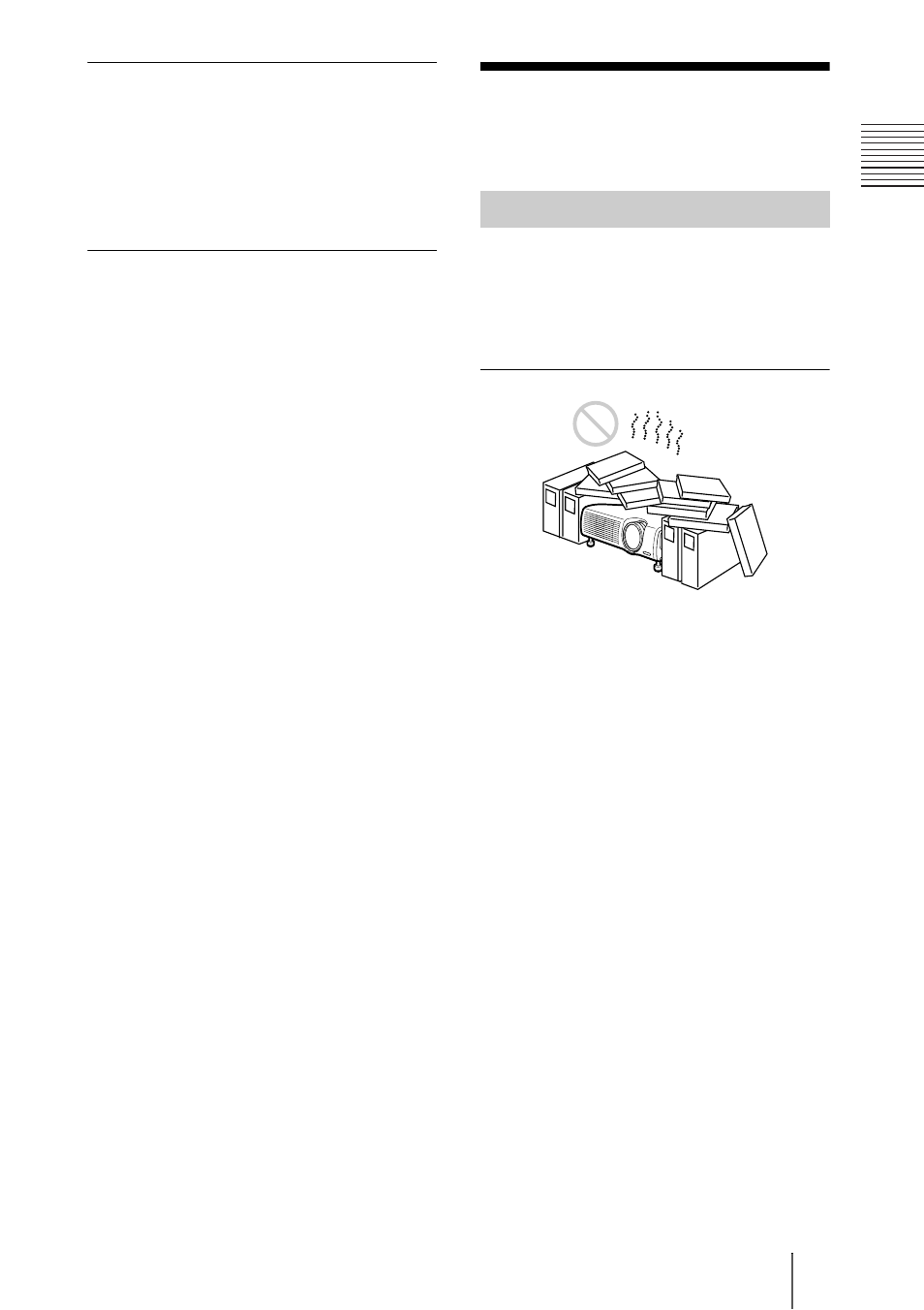 Notas sobre la instalación, Instalación inadecuada | Sony PX35 User Manual | Page 113 / 165