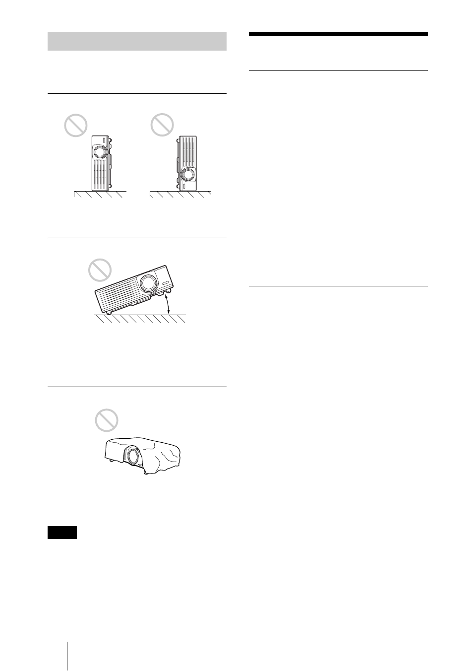 Unsuitable conditions, Features | Sony PX35 User Manual | Page 8 / 165