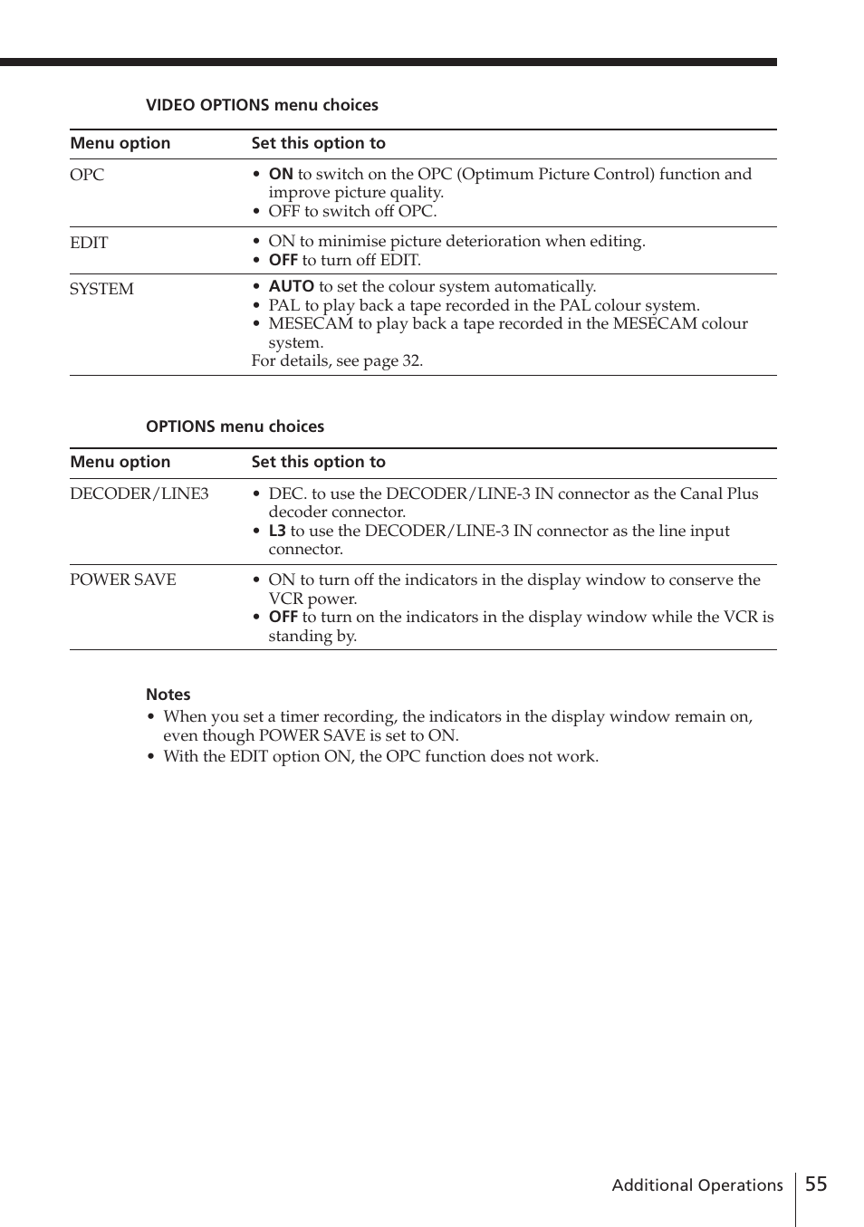 Sony SLV-E580EG User Manual | Page 55 / 72