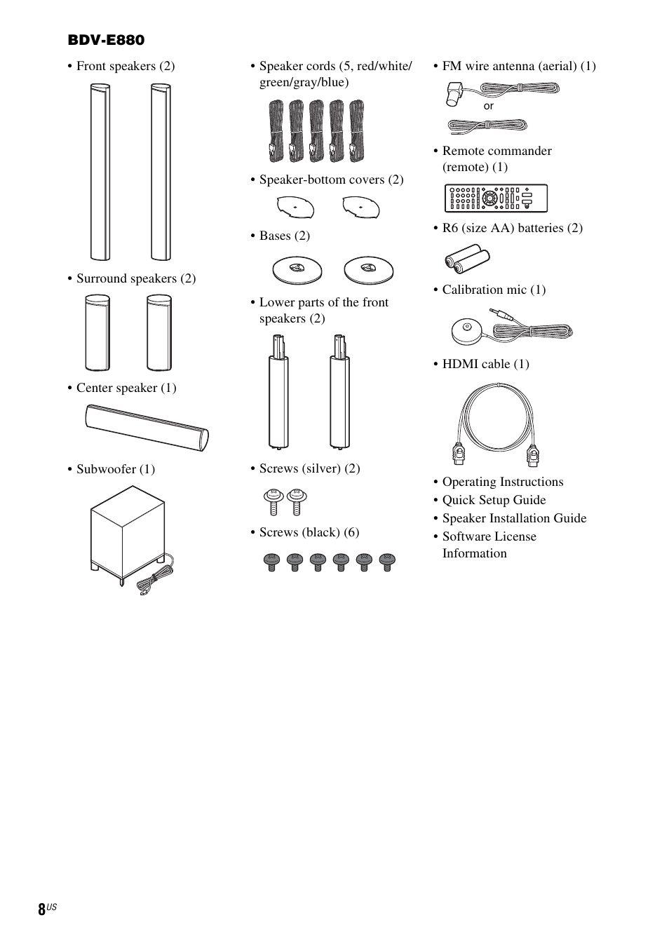 Sony BDVE580 User Manual | Page 8 / 80