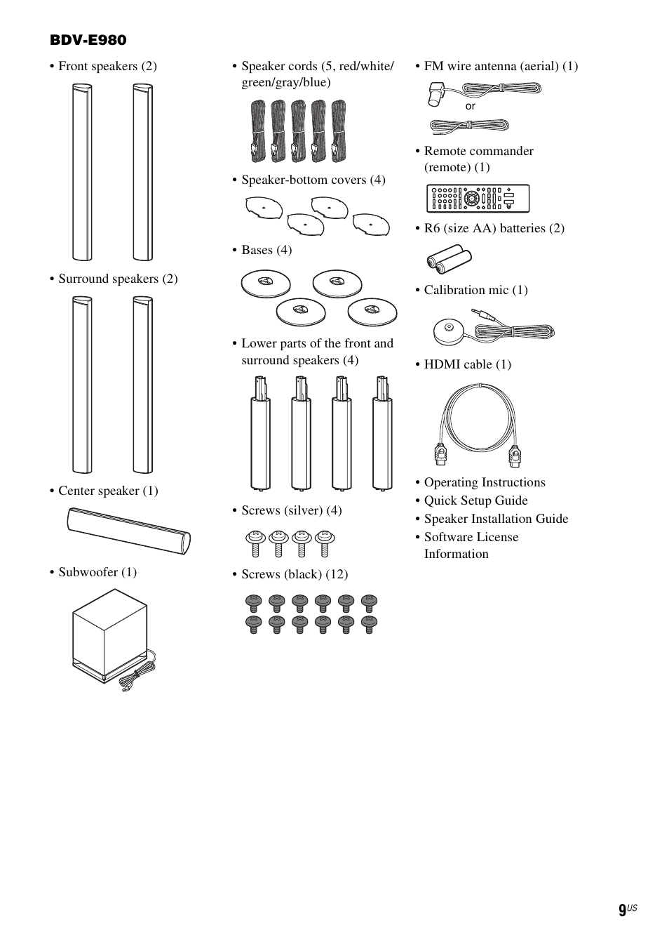 Sony BDVE580 User Manual | Page 9 / 80