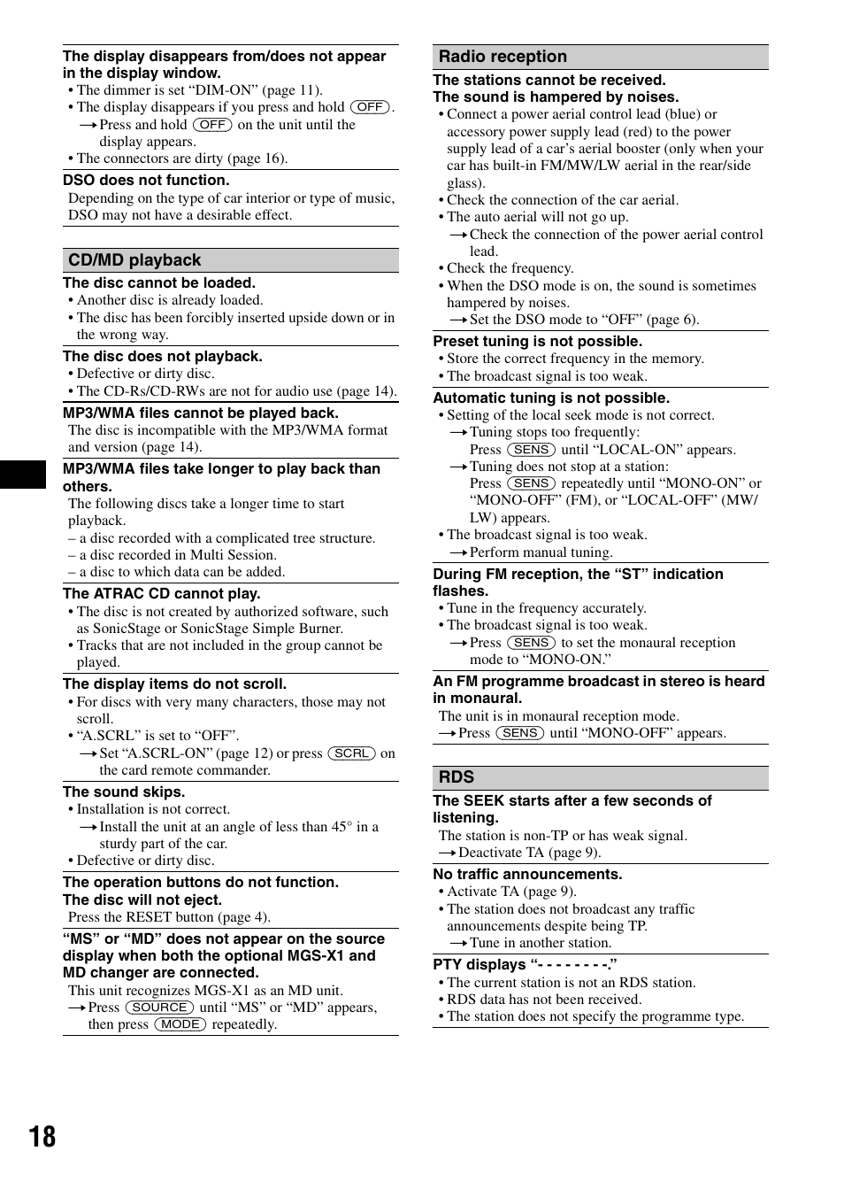 Sony CDX-GT300S User Manual | Page 18 / 100