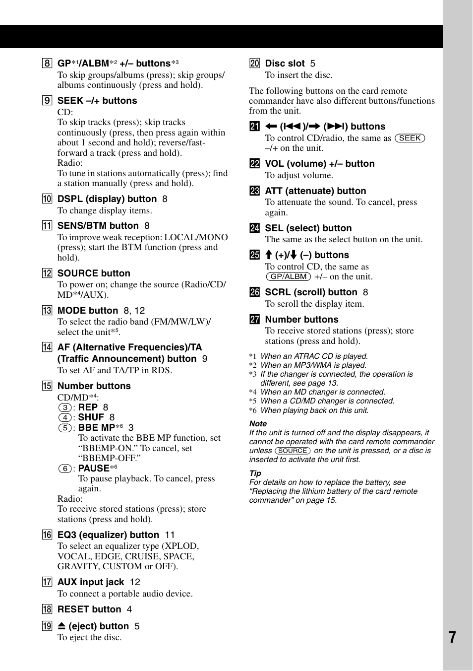 Sony CDX-GT300S User Manual | Page 7 / 100