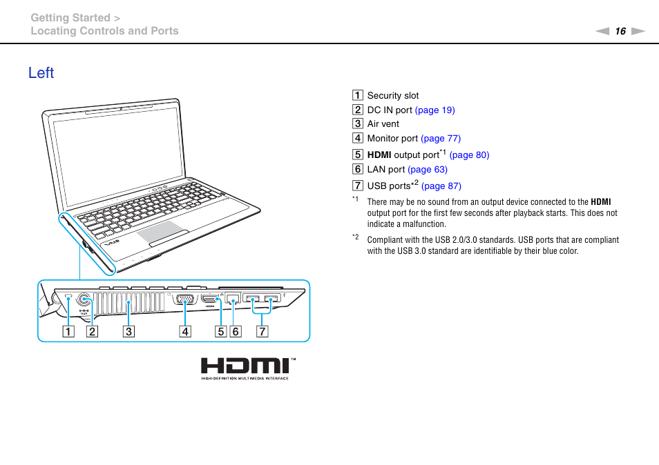 Left | Sony VAIO VPCF2 User Manual | Page 16 / 174