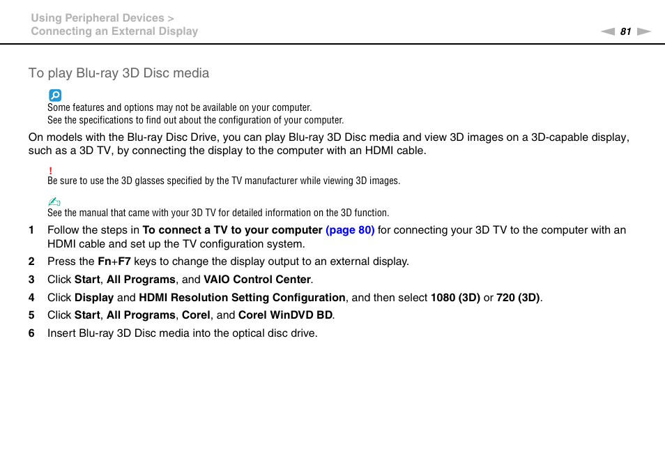 Sony VAIO VPCF2 User Manual | Page 81 / 174