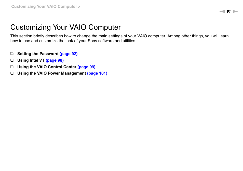 Customizing your vaio computer | Sony VAIO VPCF2 User Manual | Page 91 / 174