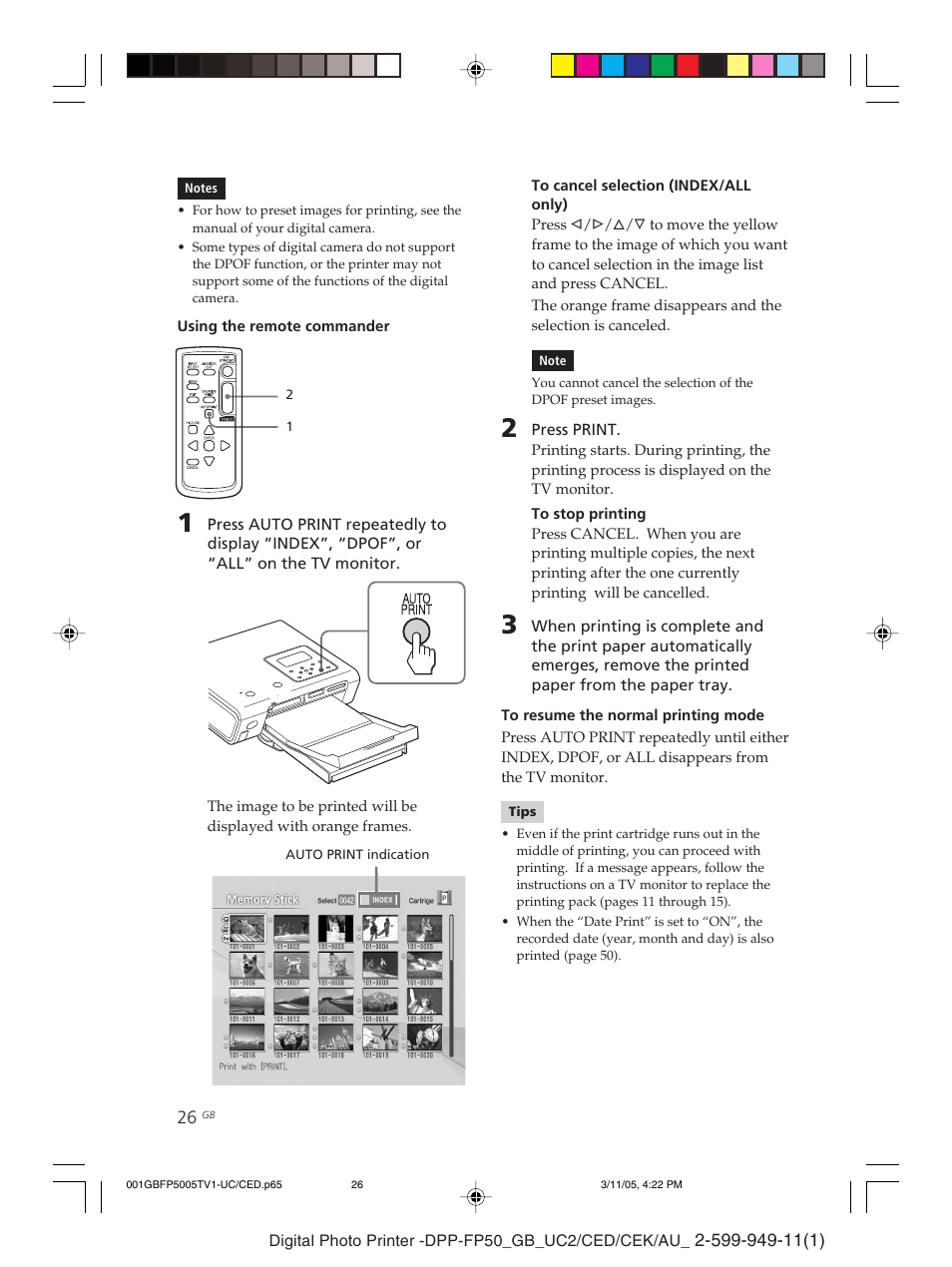 Sony DPP-FP50 User Manual | Page 26 / 100