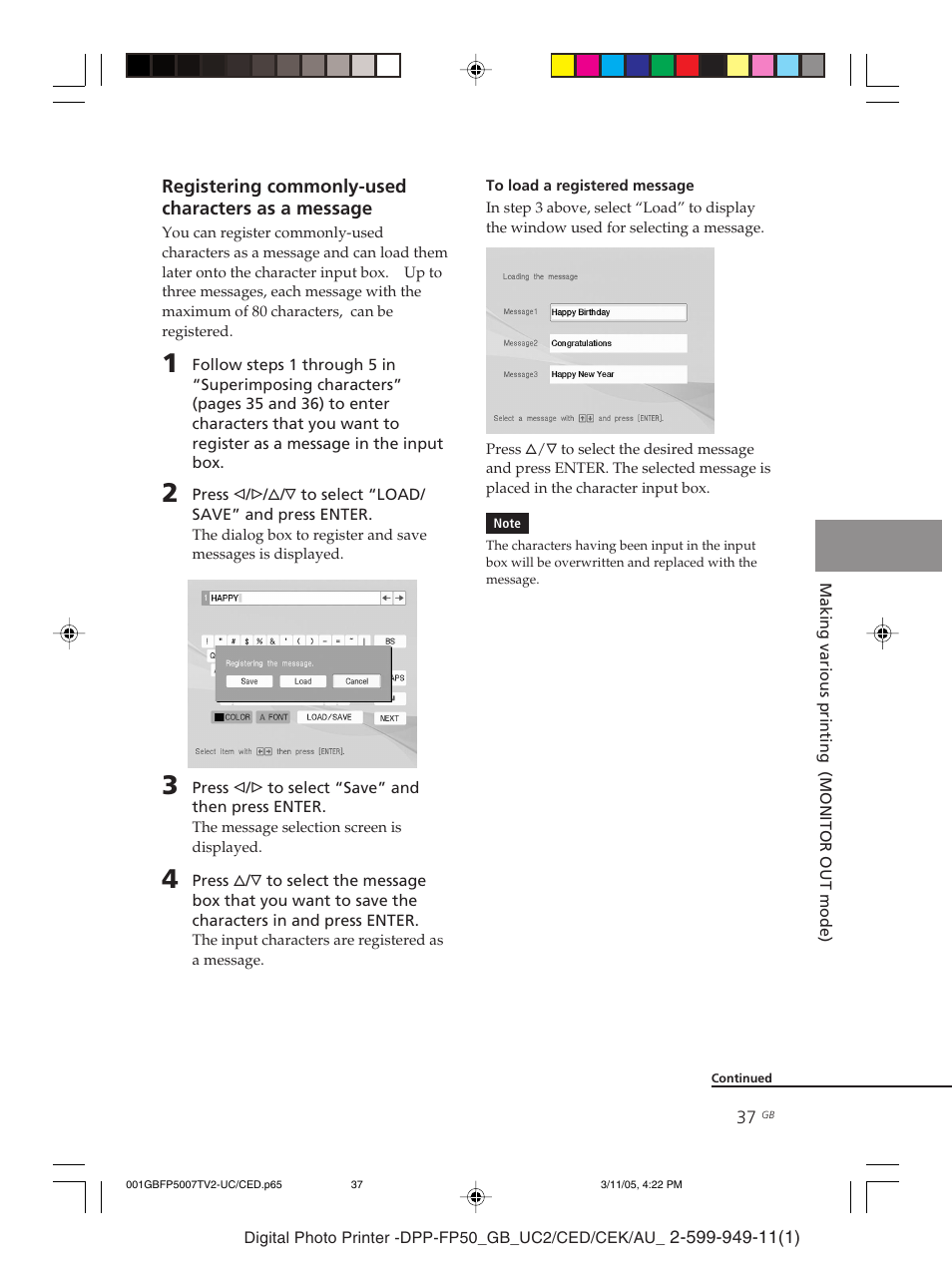 Sony DPP-FP50 User Manual | Page 37 / 100