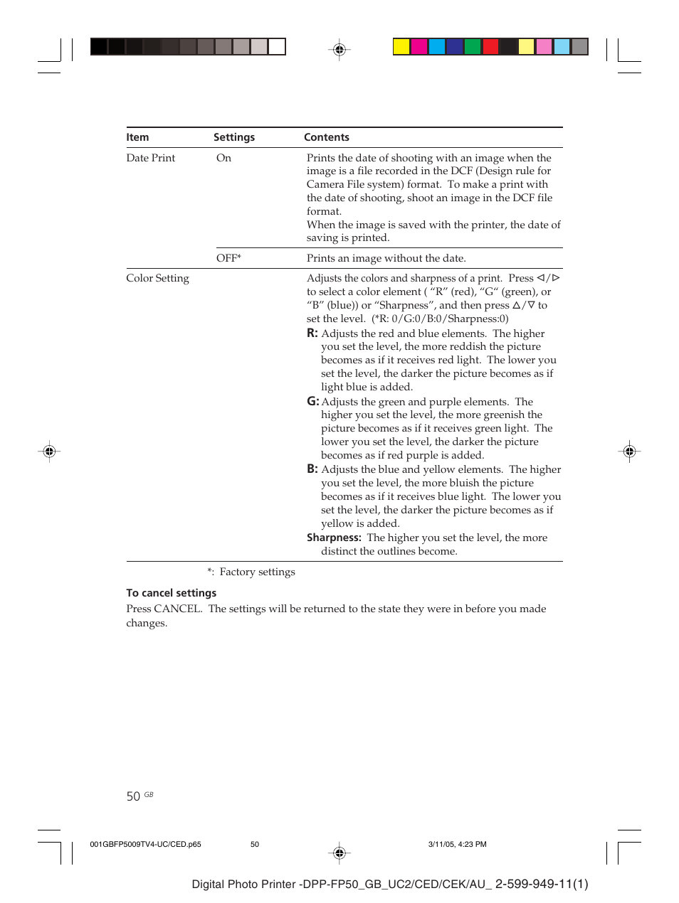 Sony DPP-FP50 User Manual | Page 50 / 100