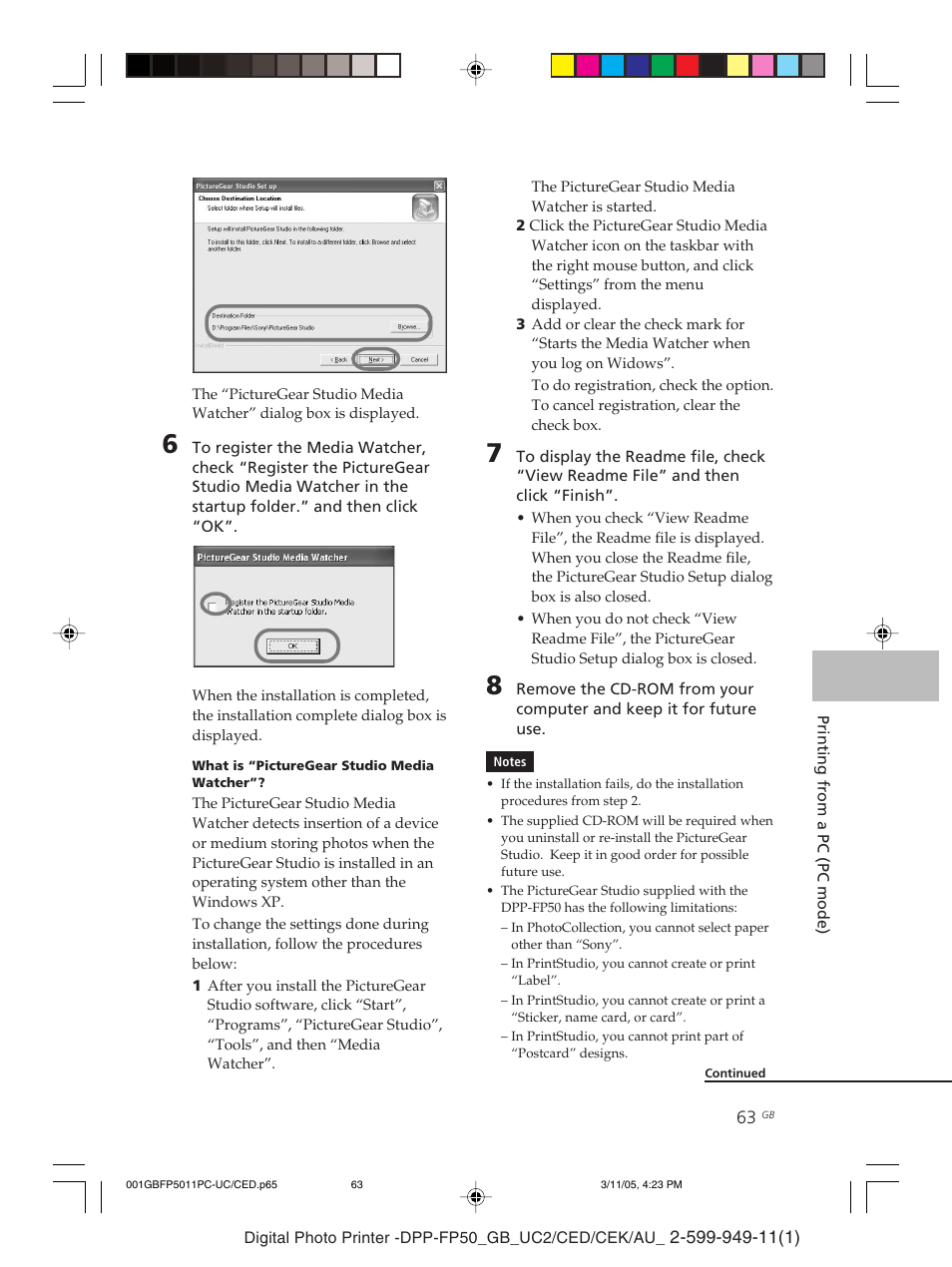 Sony DPP-FP50 User Manual | Page 63 / 100