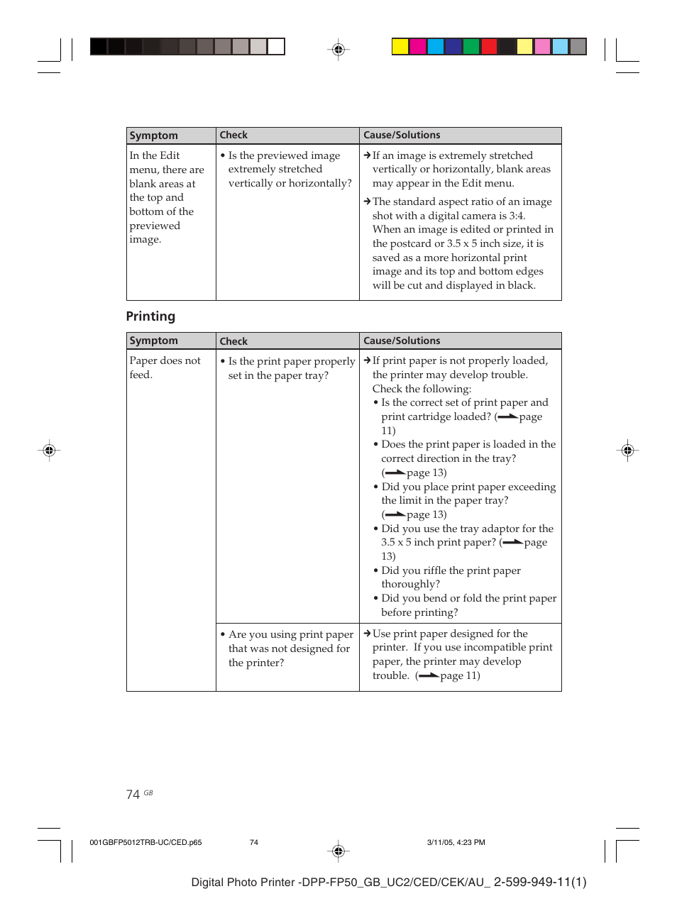 Sony DPP-FP50 User Manual | Page 74 / 100