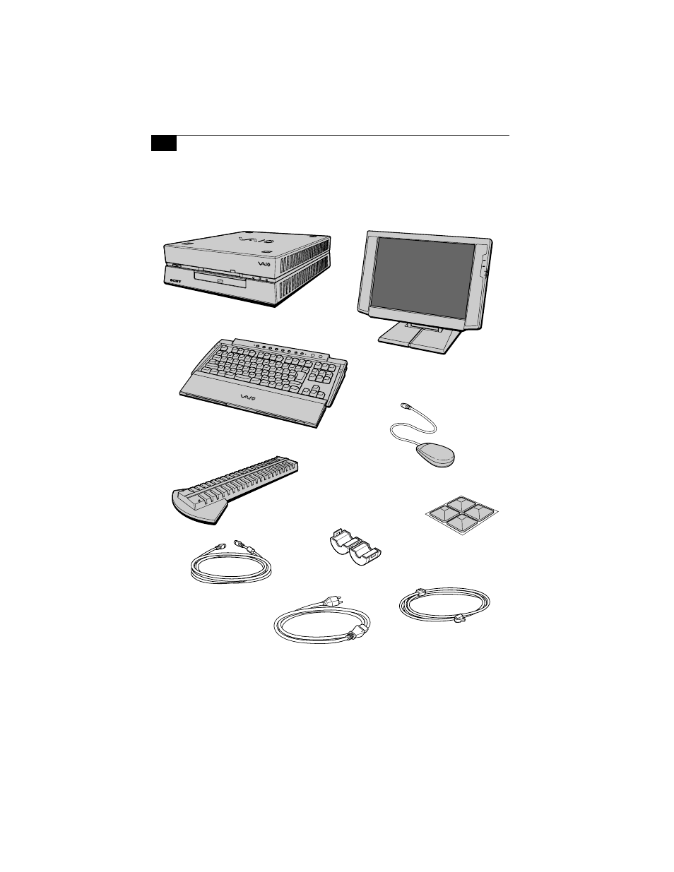 Unpacking your computer, Computer and supplied accessories | Sony PCV-L600S User Manual | Page 6 / 48