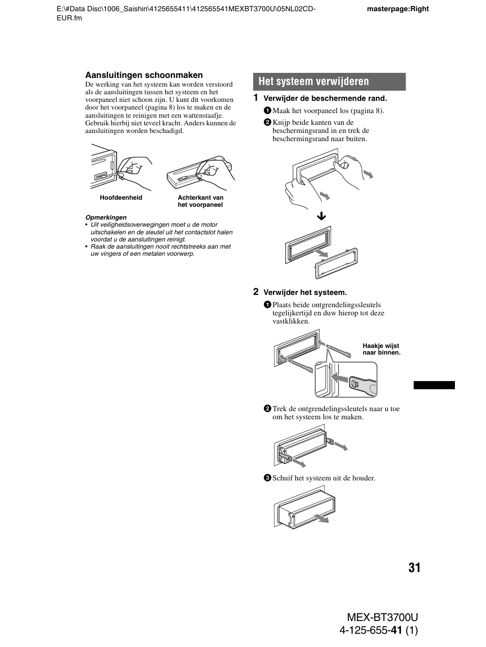 Het systeem verwijderen | Sony Bluetooth BT3700U User Manual | Page 169 / 180