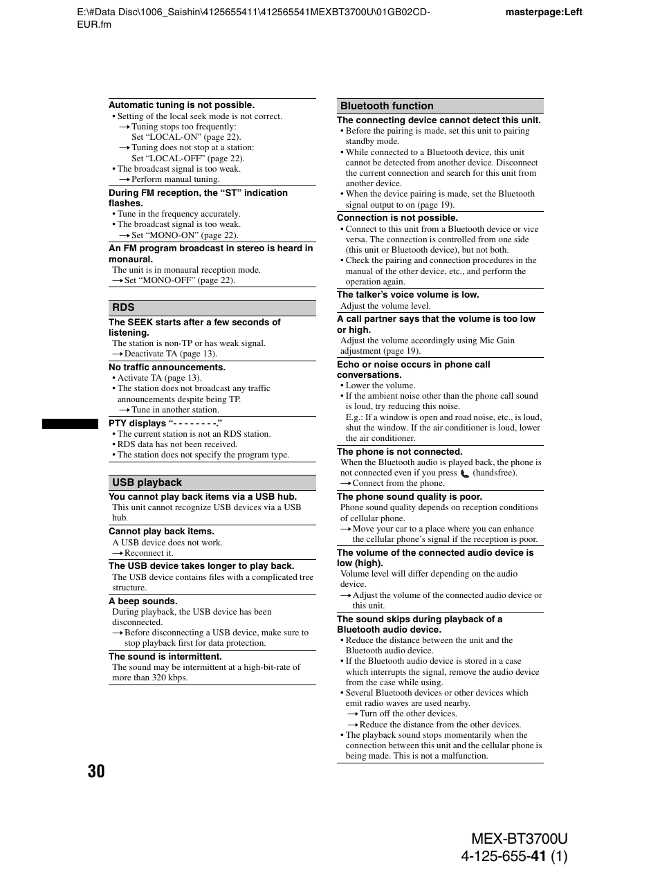 Sony Bluetooth BT3700U User Manual | Page 30 / 180