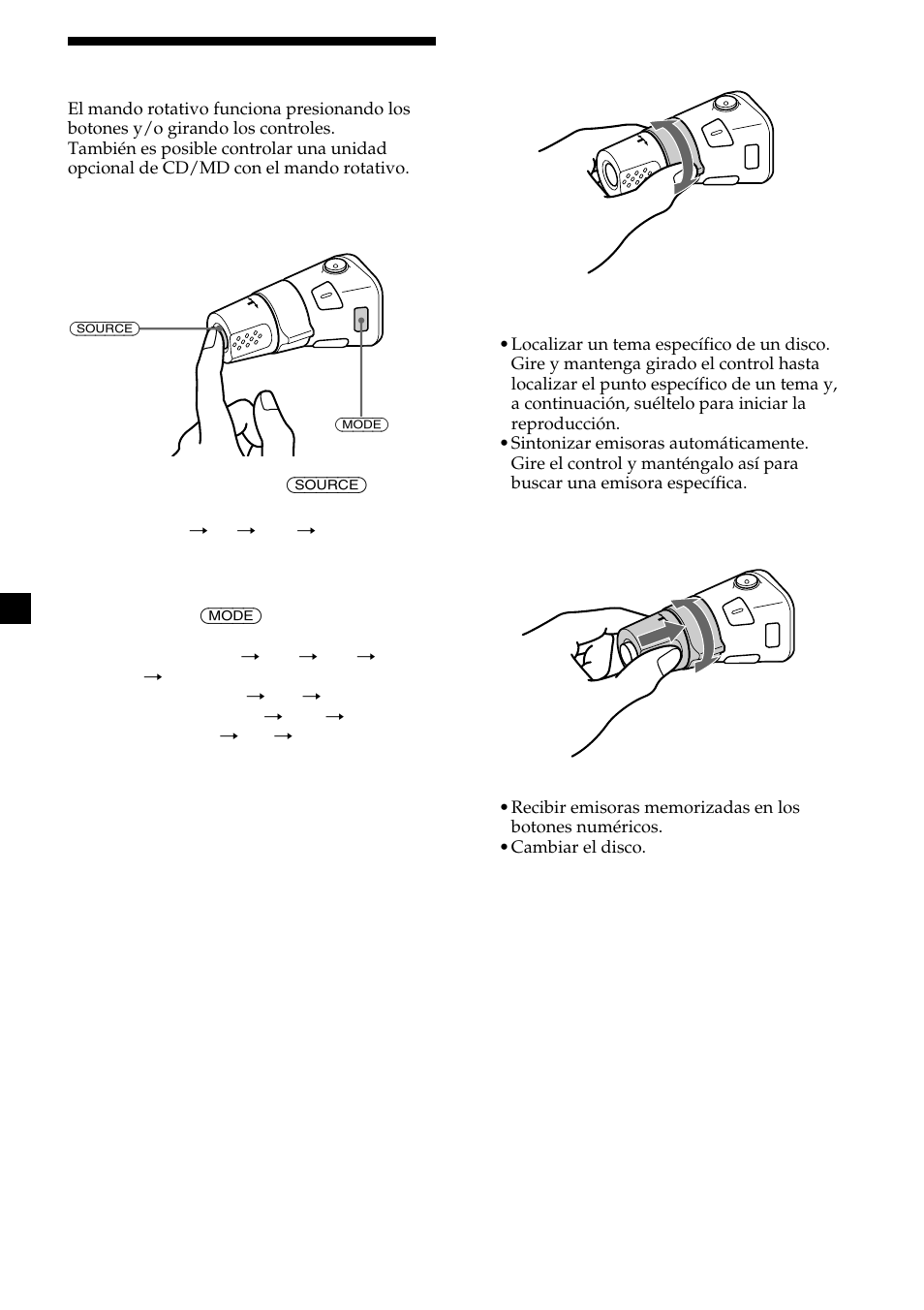 24 uso del mando rotativo | Sony CDX-M750 User Manual | Page 100 / 116