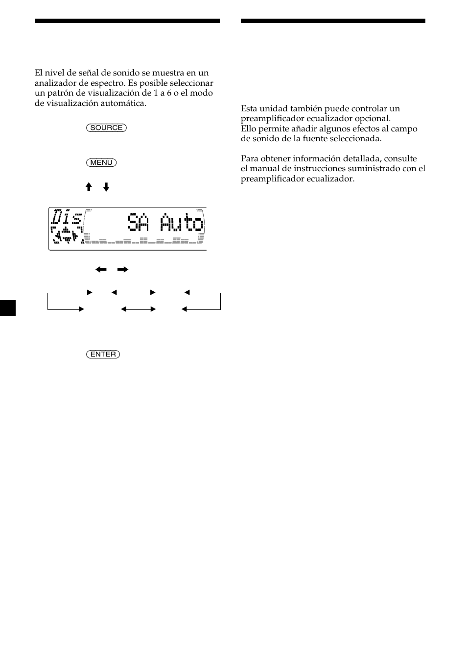 Selección del analizador de espectro | Sony CDX-M750 User Manual | Page 104 / 116