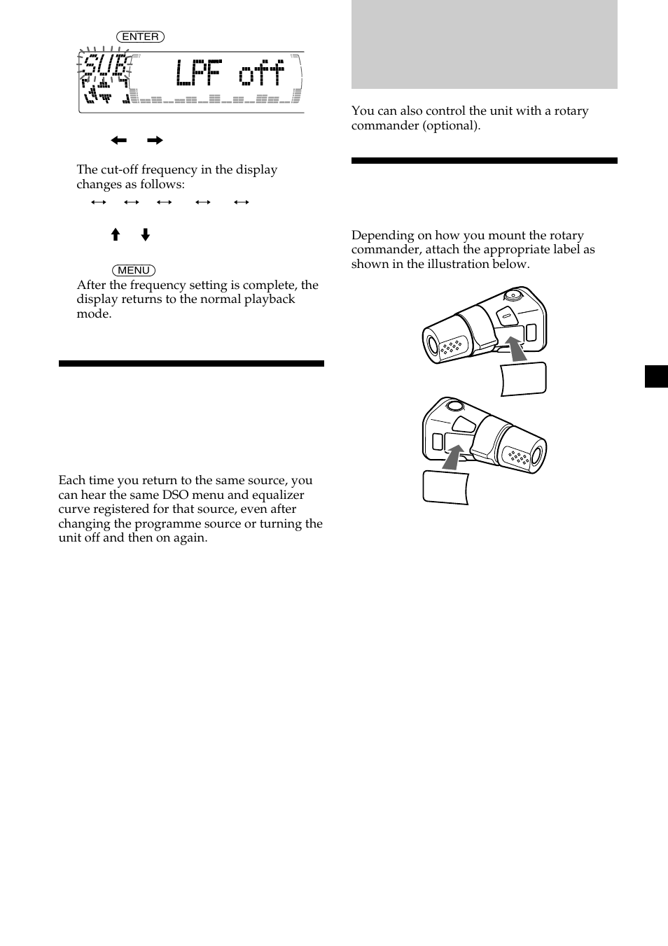 Other functions, Labeling the rotary commander | Sony CDX-M750 User Manual | Page 23 / 116