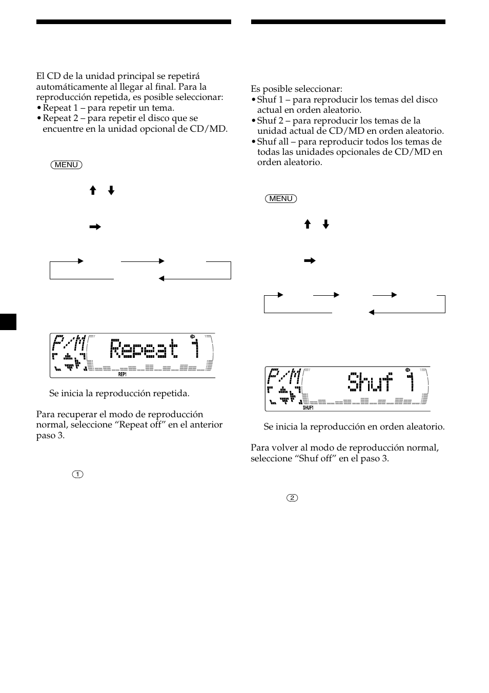 12 reproducción de temas en orden aleatorio, Reproducción repetida de temas | Sony CDX-M750 User Manual | Page 88 / 116