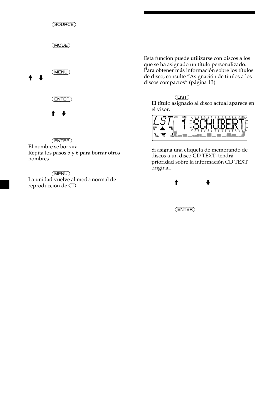 14 localización de discos mediante el título | Sony CDX-M750 User Manual | Page 90 / 116