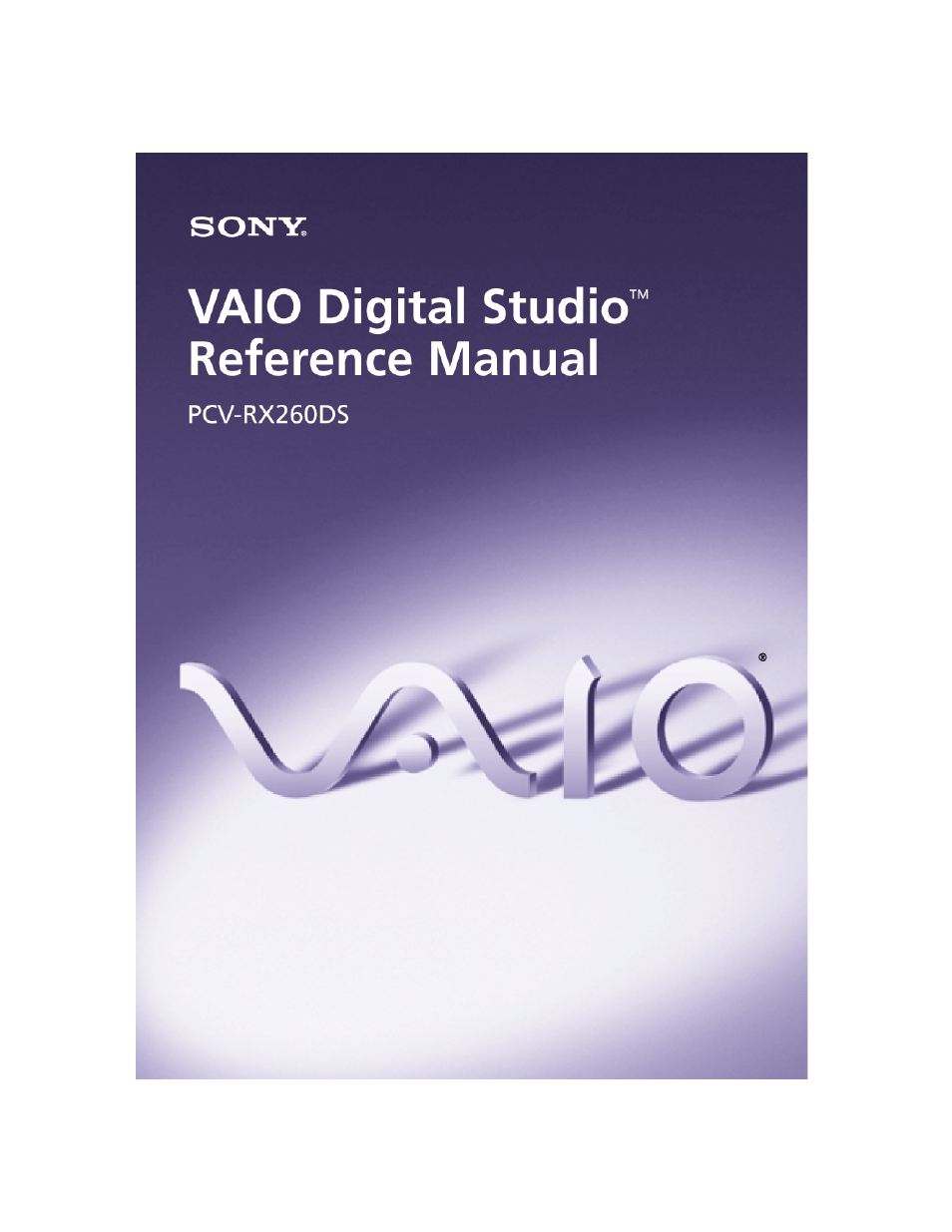 Sony VAIO PCV-RX260DS User Manual | 114 pages