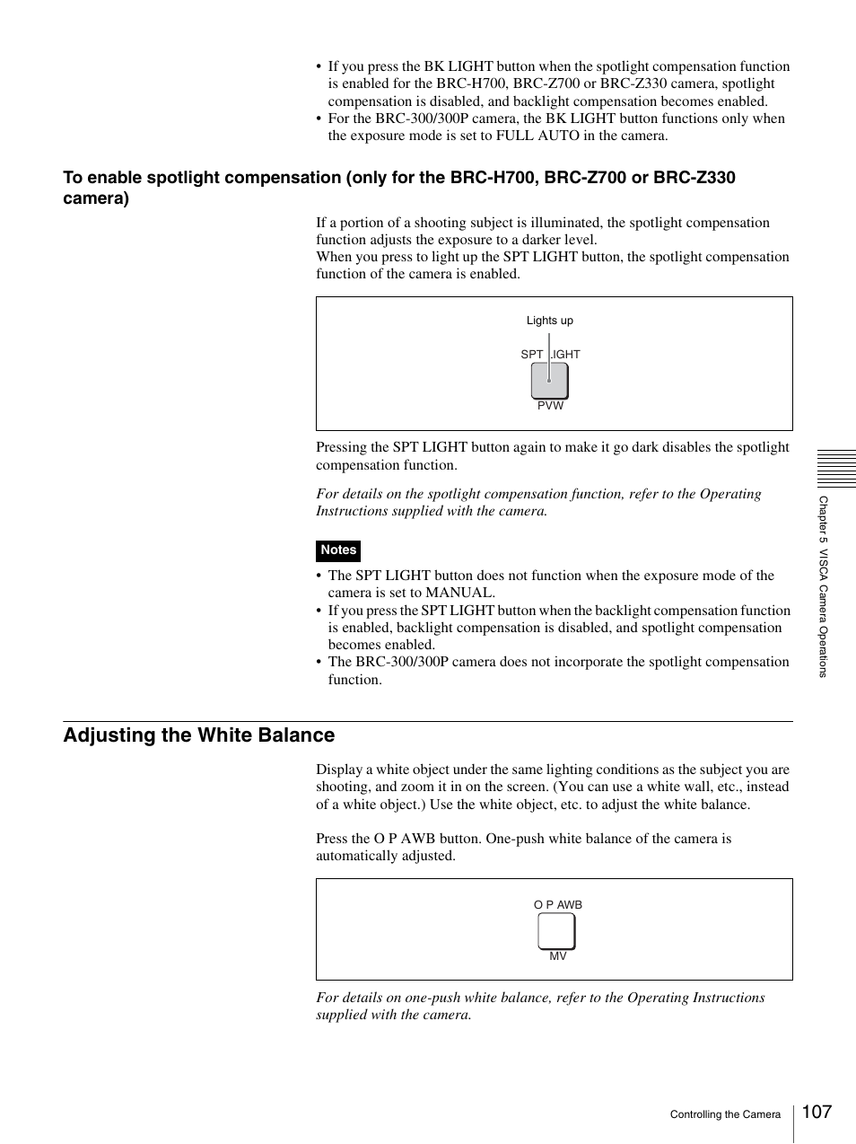 Adjusting the white balance | Sony BRS-200 User Manual | Page 107 / 159