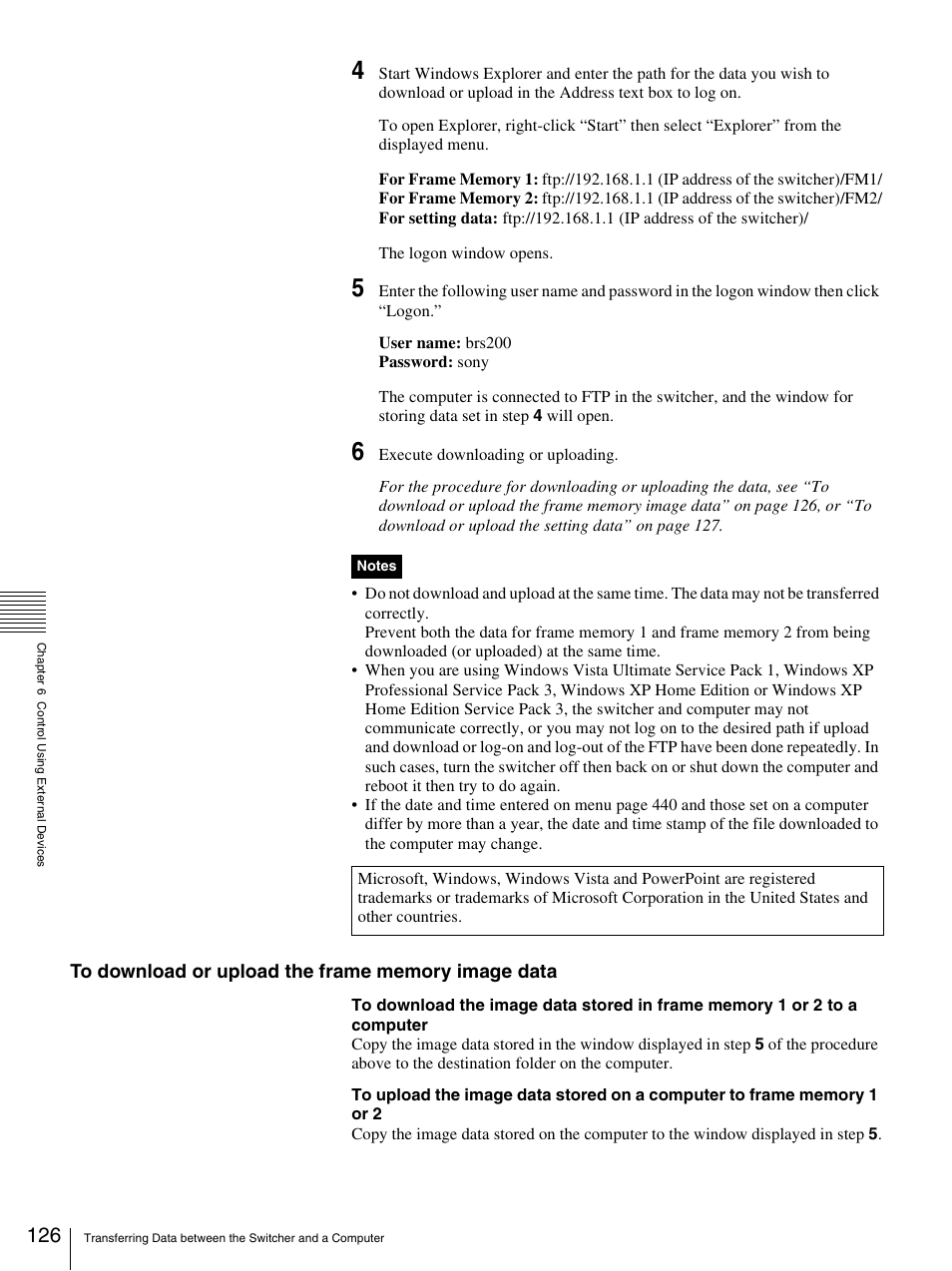 Sony BRS-200 User Manual | Page 126 / 159