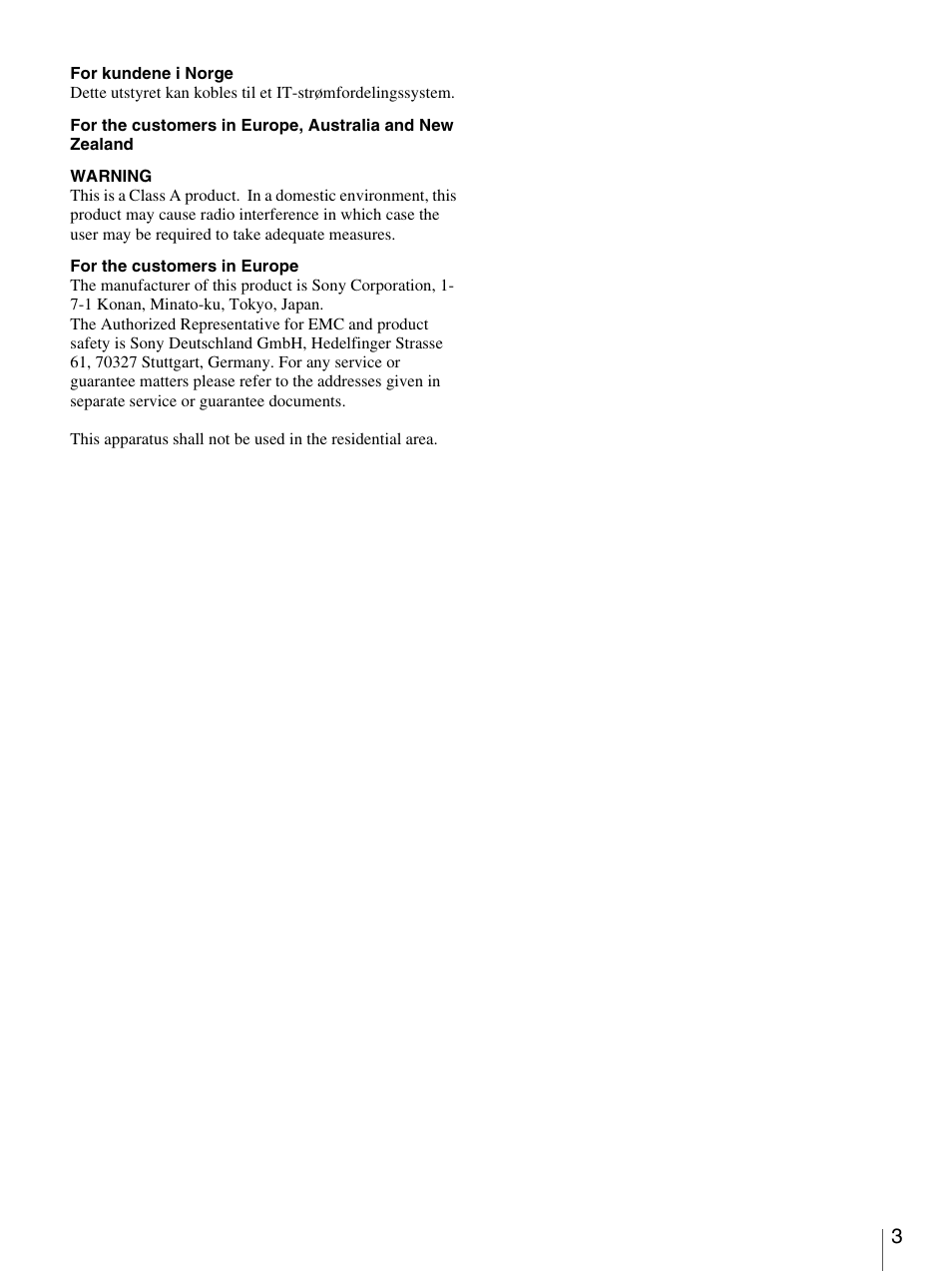 Sony BRS-200 User Manual | Page 3 / 159