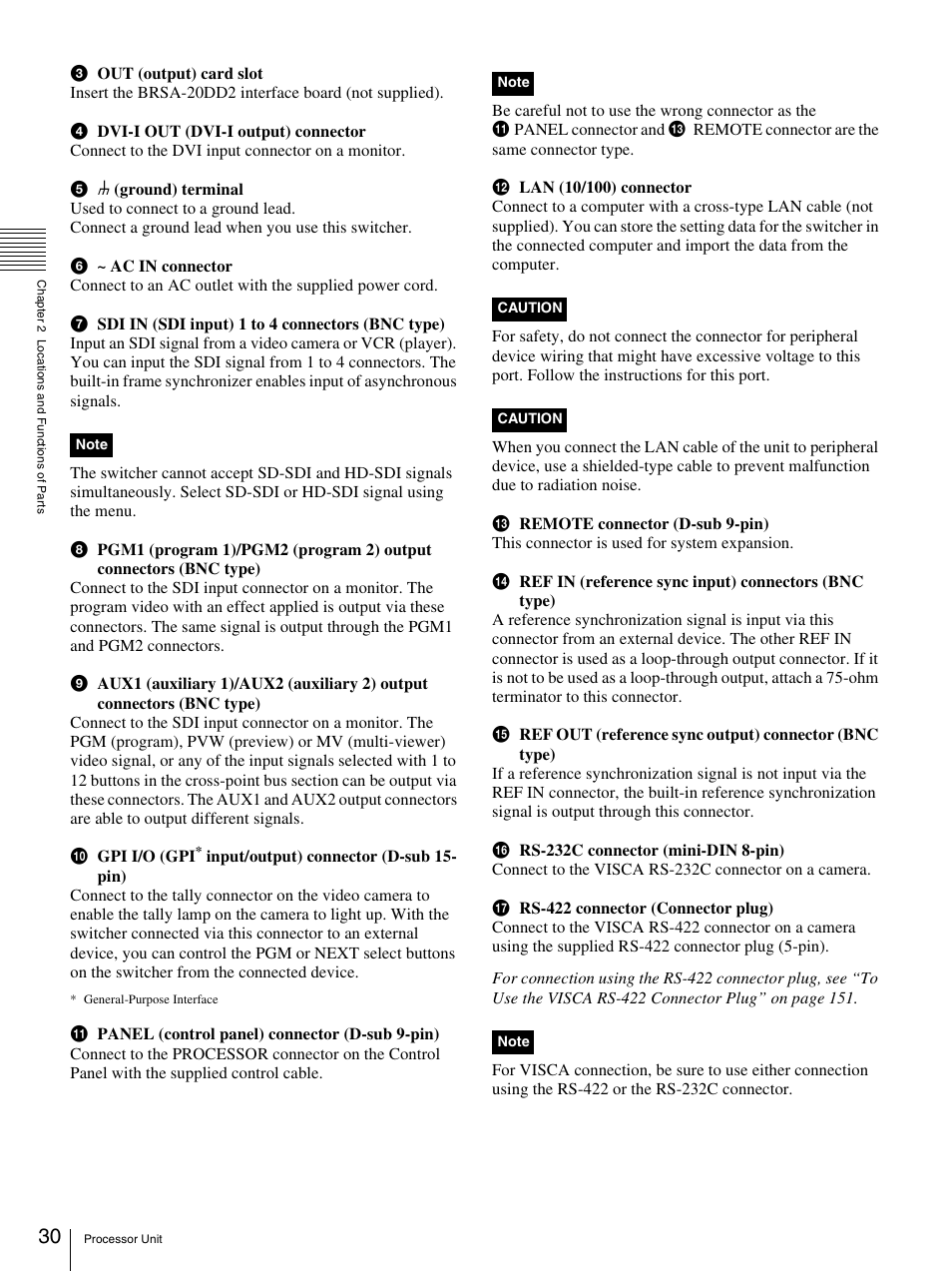 Sony BRS-200 User Manual | Page 30 / 159