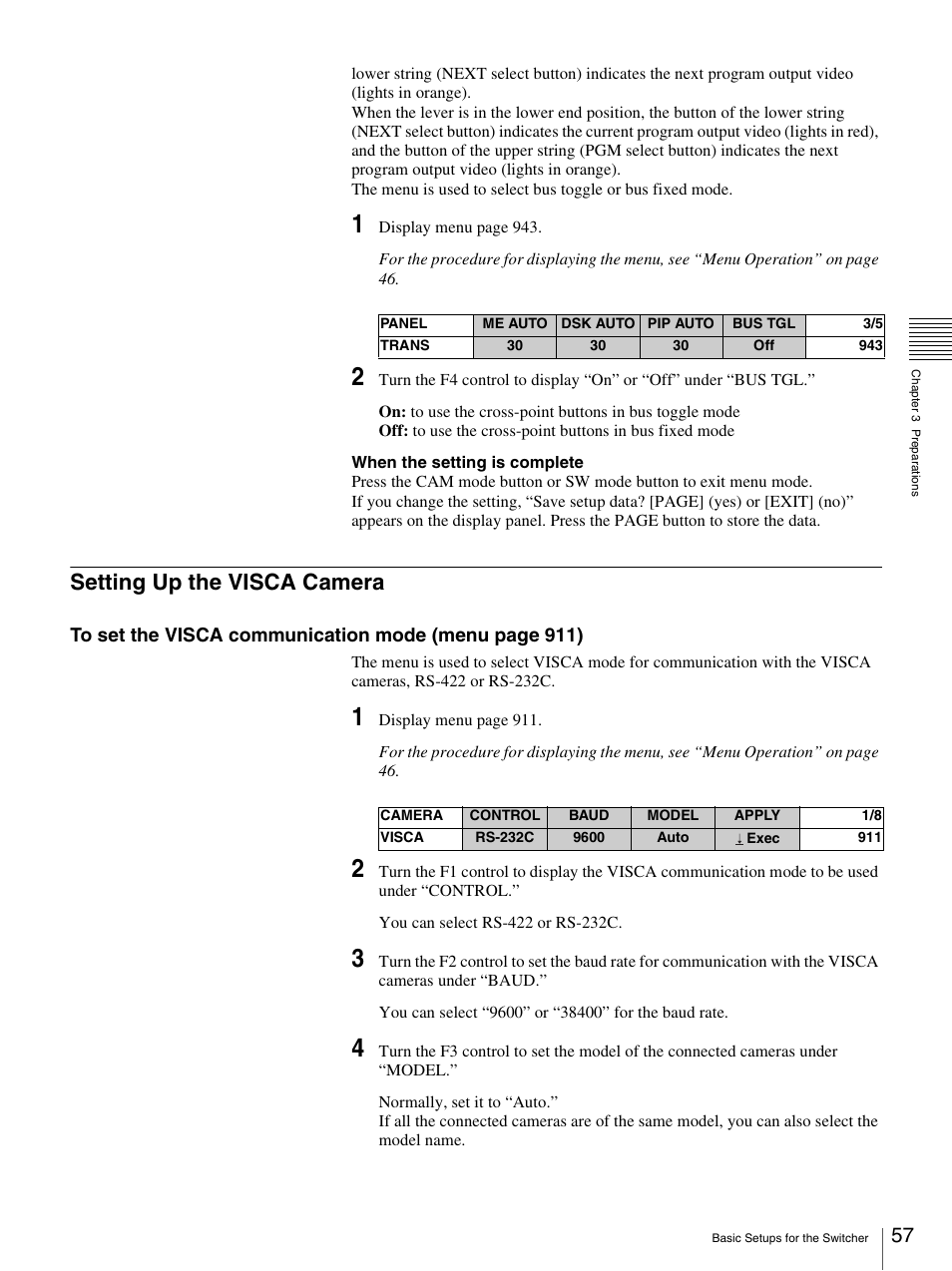 Setting up the visca camera | Sony BRS-200 User Manual | Page 57 / 159