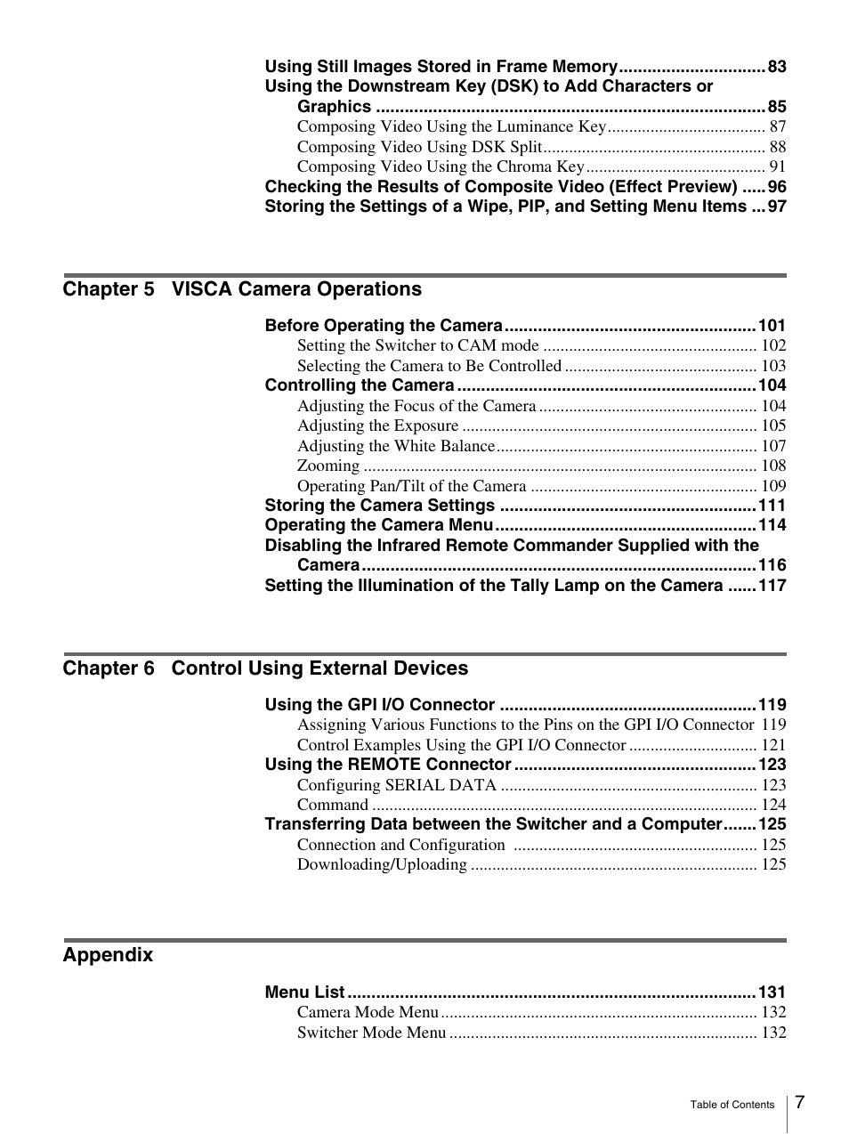 Sony BRS-200 User Manual | Page 7 / 159