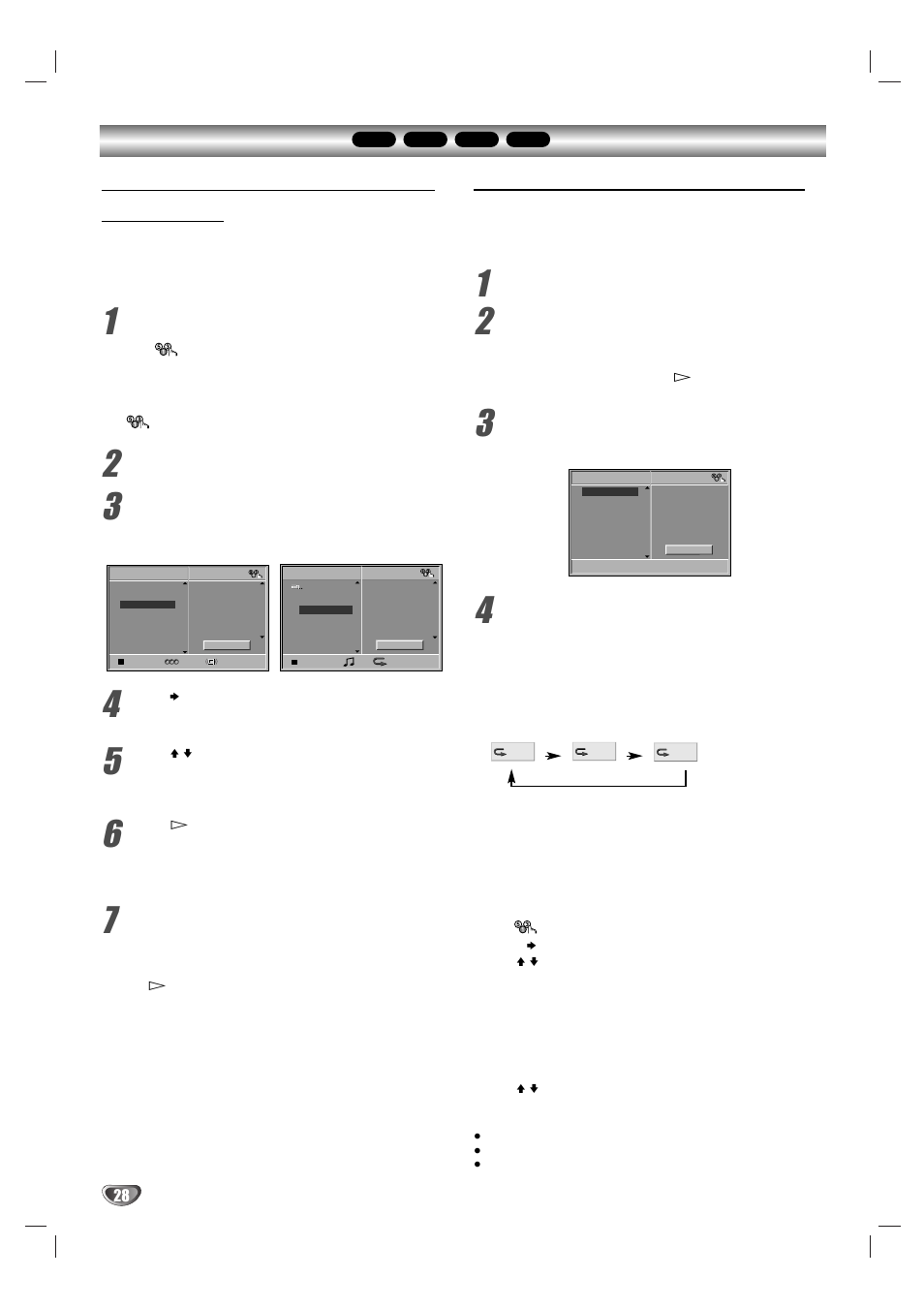 Programmed playback, Programmed playback with audio cd and mp3 disc, Programmed playback with video cd | Sony DAV-SB100 User Manual | Page 28 / 120