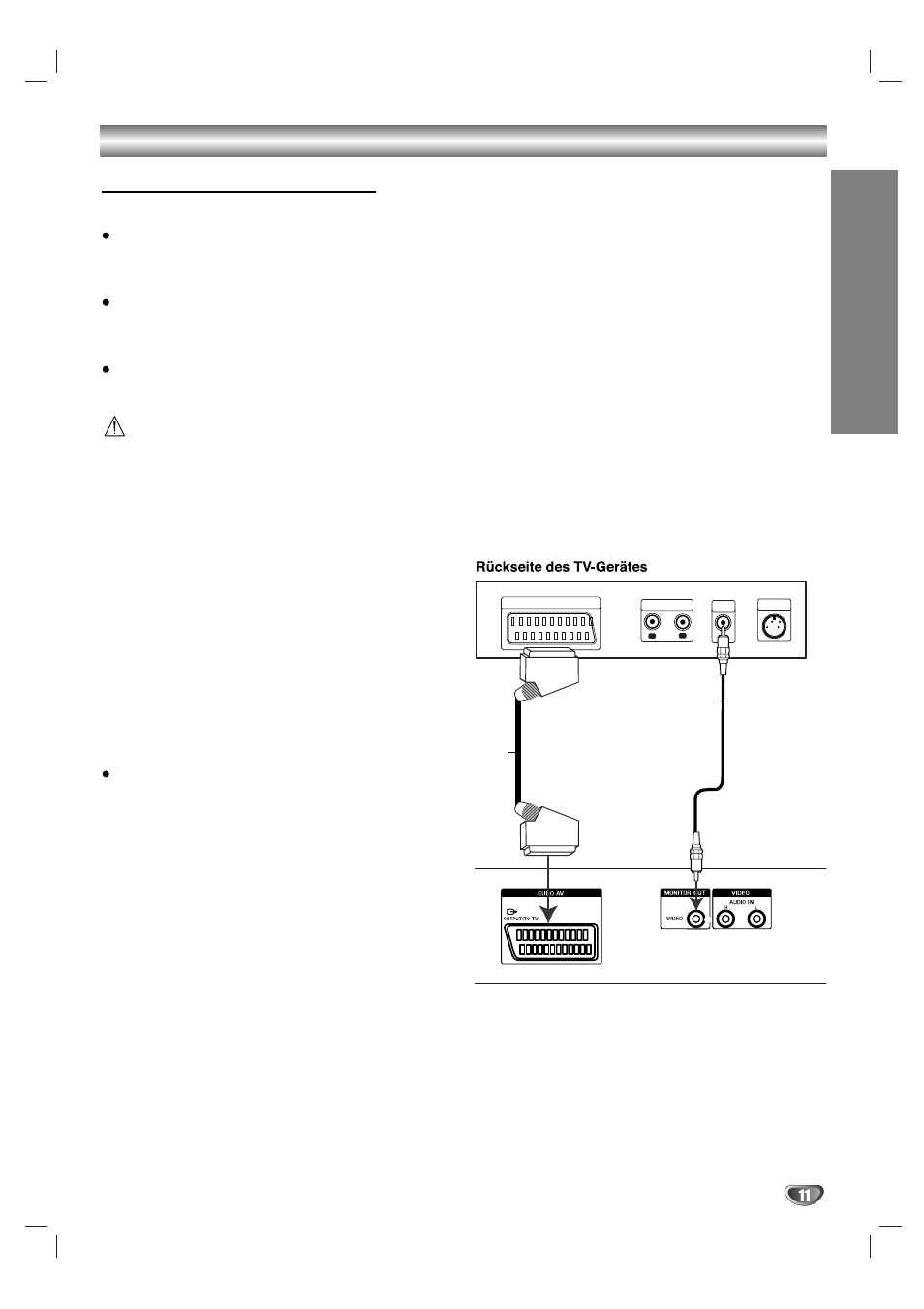 Anschlüsse, Anschluss an ein tv-gerät, Vorbereitung | Nicht enthalten) | Sony DAV-SB100 User Manual | Page 51 / 120