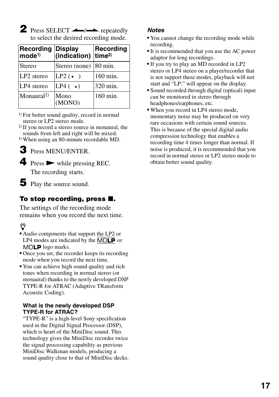 Sony MZ-R501 User Manual | Page 17 / 40