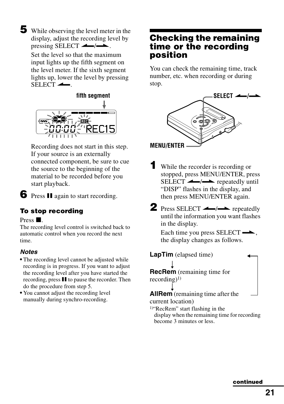 Sony MZ-R501 User Manual | Page 21 / 40