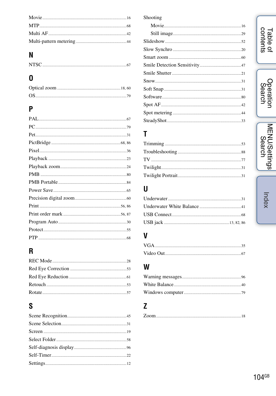 Sony Cyber-shot 4-166-049-12(1) User Manual | Page 104 / 104