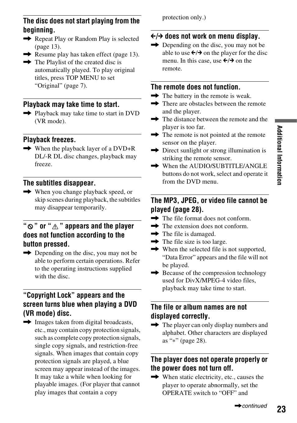 Sony DVP-FX730 User Manual | Page 23 / 32