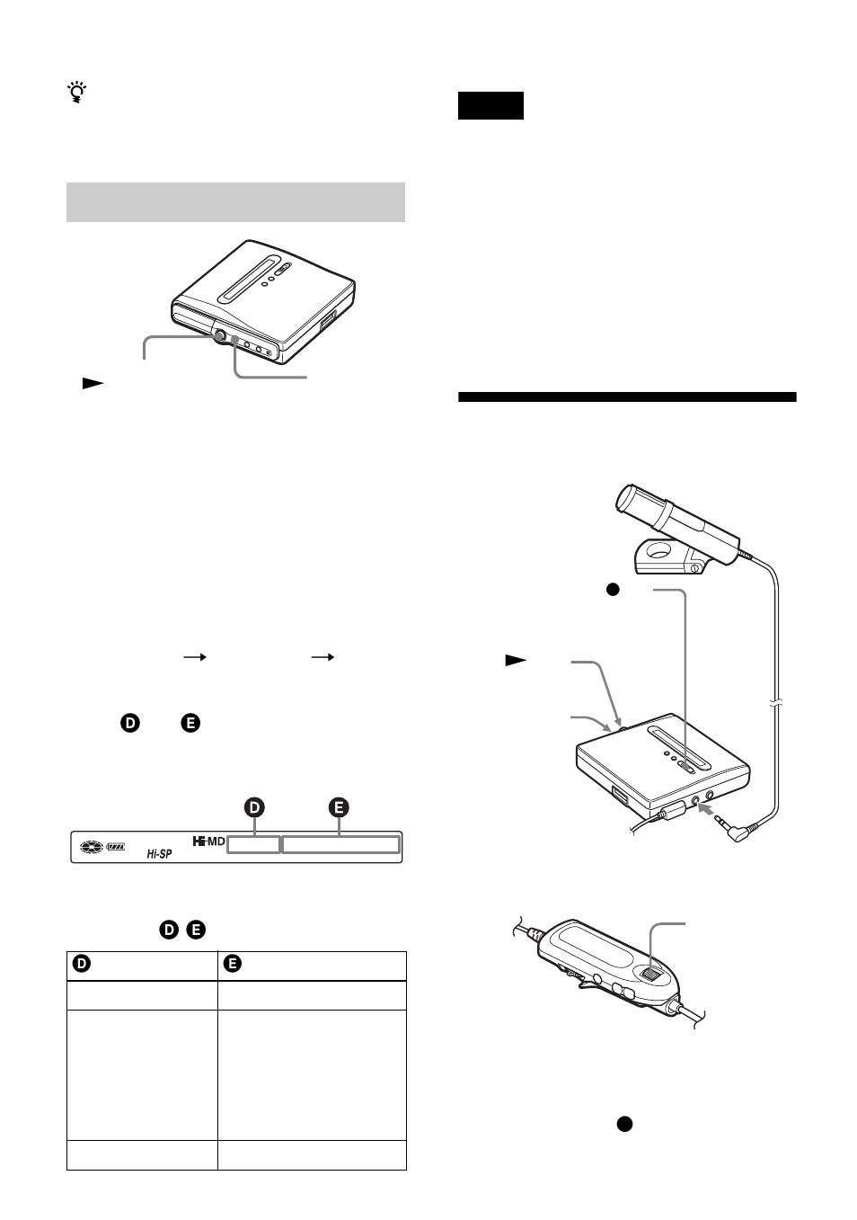 On the recorder, Recording from a microphone | Sony MZ-NH1 User Manual | Page 34 / 128