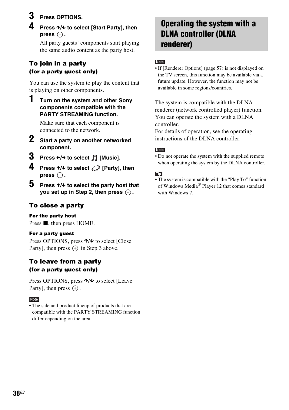 Sony Blu-ray Disc/DVD Home Theatre System 4-184-716-51(1) User Manual | Page 38 / 76