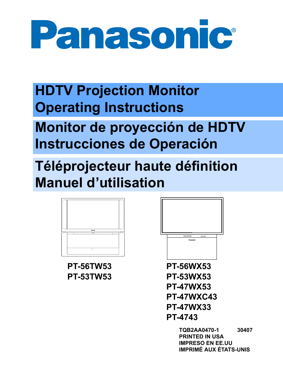 Sony PT-47WX53 User Manual | 104 pages