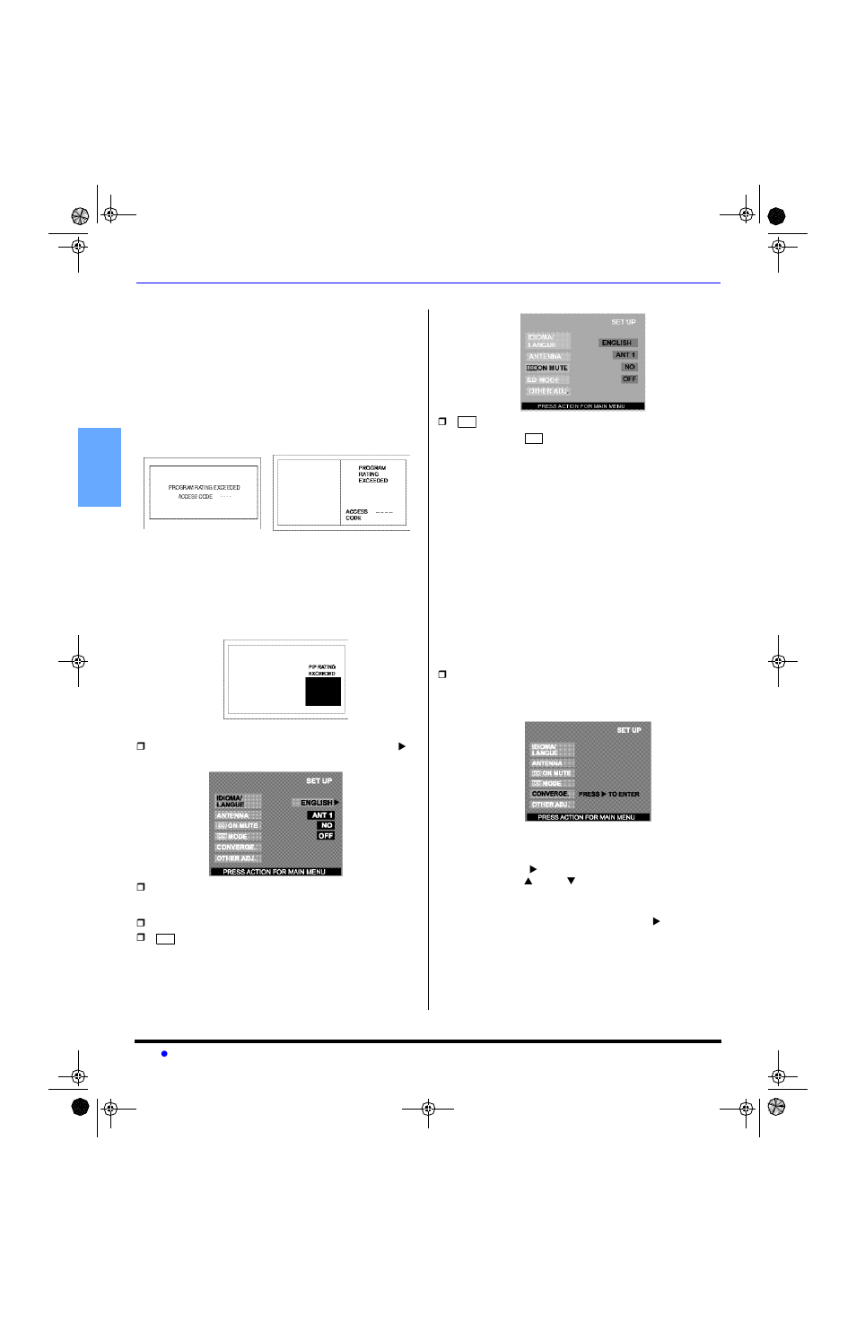 Set up | Sony PT-47WX53 User Manual | Page 28 / 104