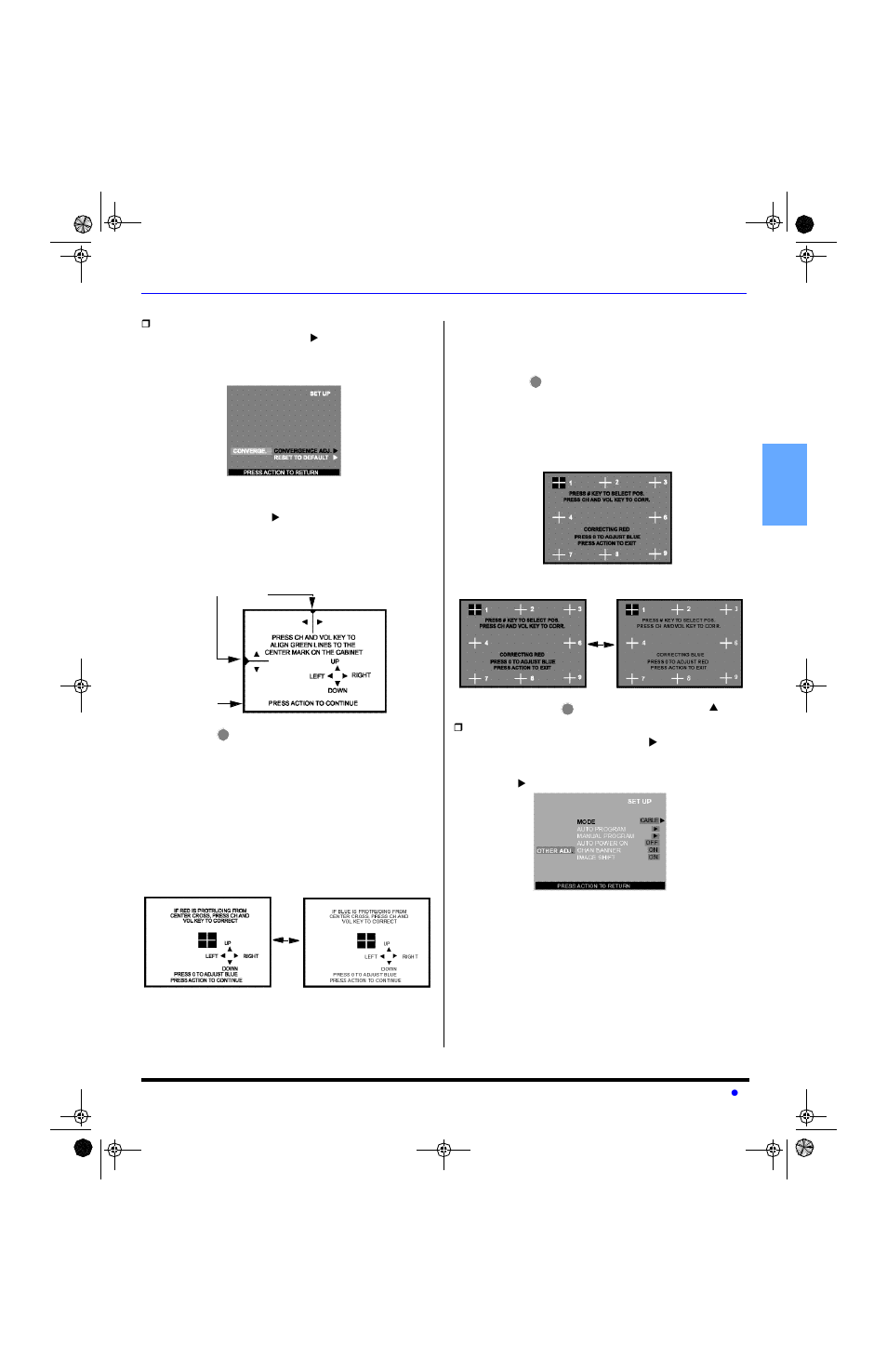 En g l is h set up (cont.) | Sony PT-47WX53 User Manual | Page 29 / 104