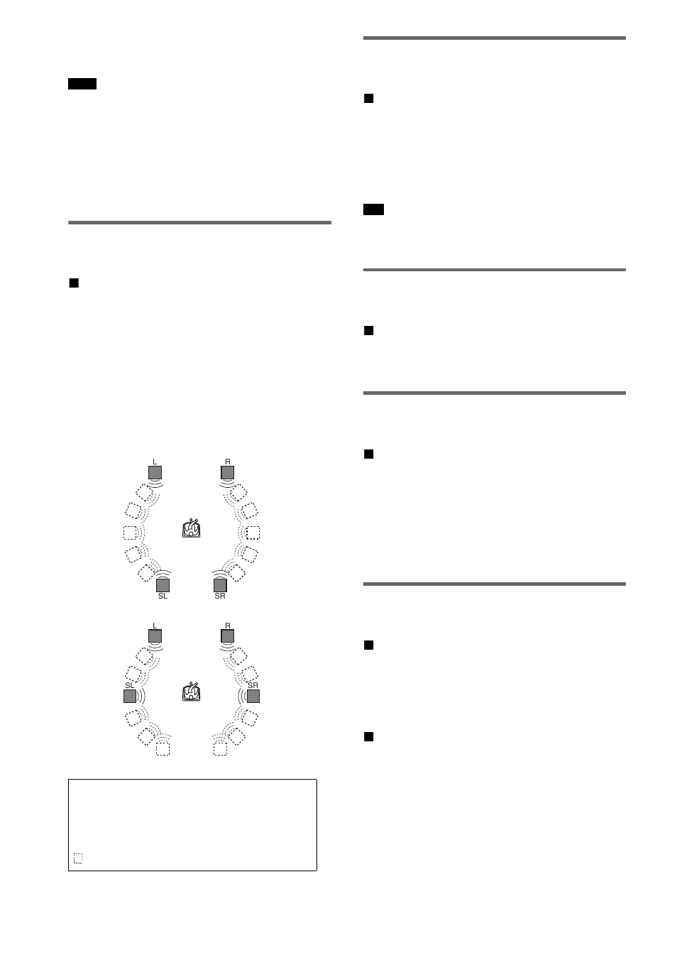 Enjoying virtual surround speakers, Selecting a sound field for music, Enjoying the sound at low volume | Enjoying the surround sound by headphones | Sony DAV-DZ300 User Manual | Page 58 / 100