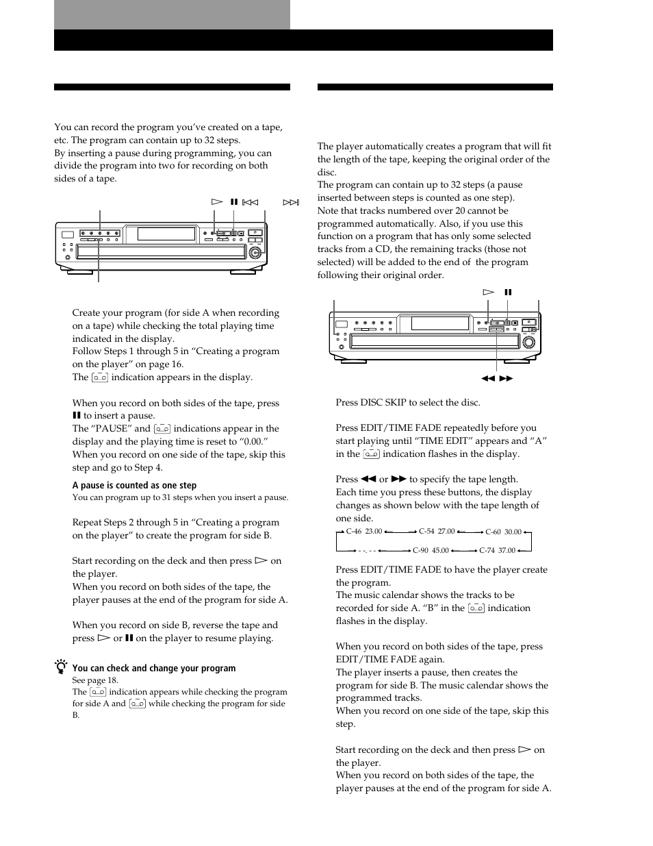 Recording your own program, Recording from cds | Sony CDP-CE545 User Manual | Page 21 / 88