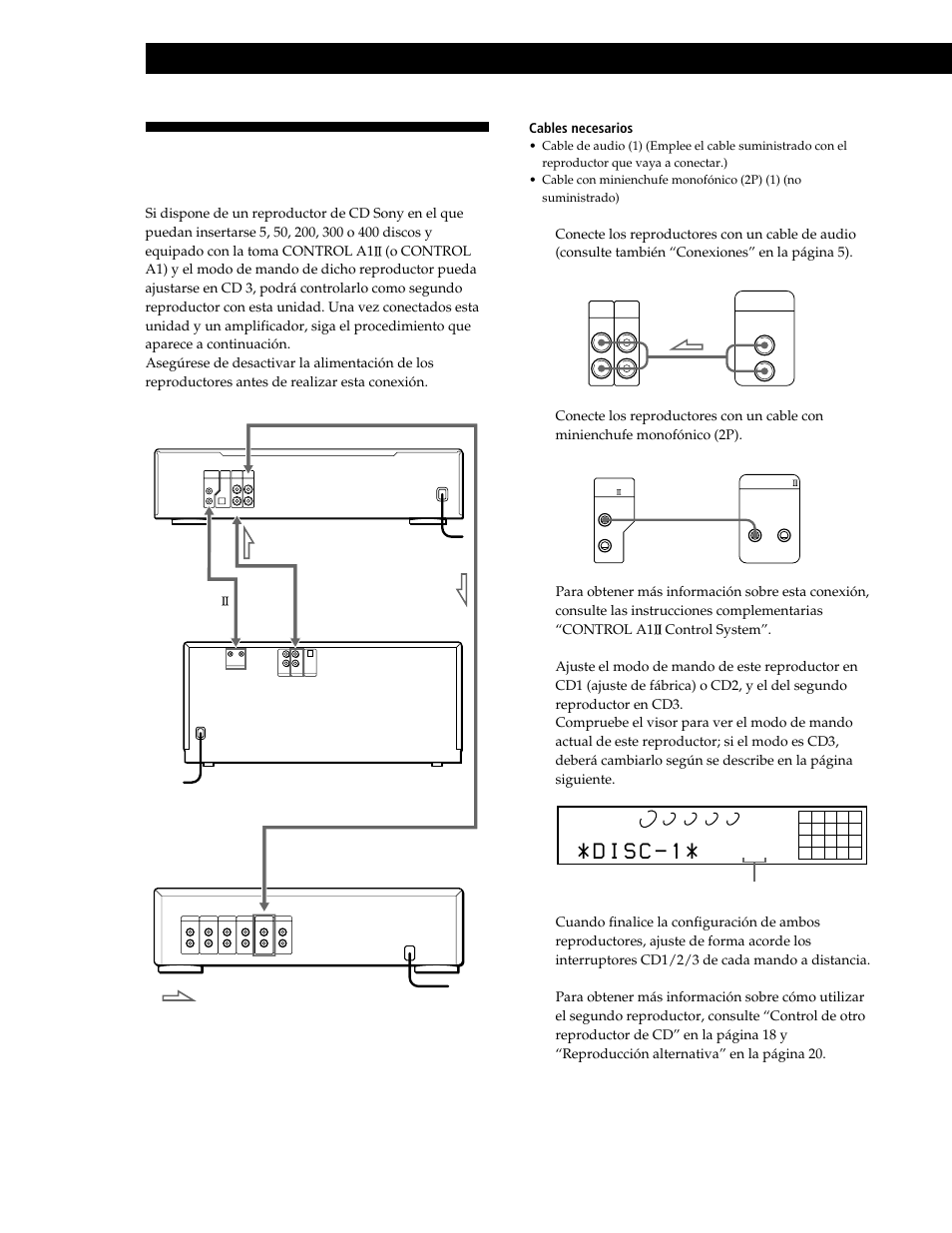 Conexión de otro reproductor de cd, Procedimientos iniciales | Sony CDP-CE545 User Manual | Page 62 / 88