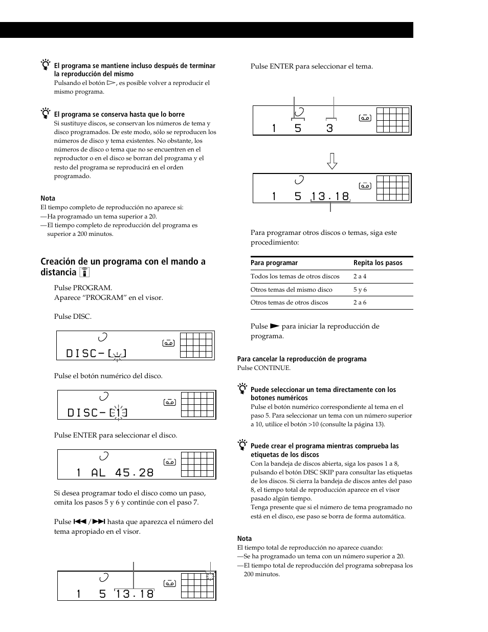 D i s c, Reproducción de discos compactos | Sony CDP-CE545 User Manual | Page 73 / 88