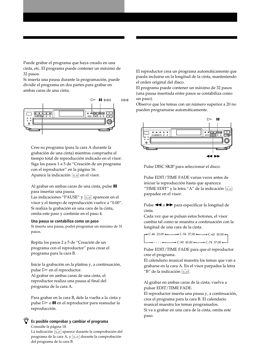 Grabación de un programa propio, Grabación a partir de discos compactos | Sony CDP-CE545 User Manual | Page 77 / 88