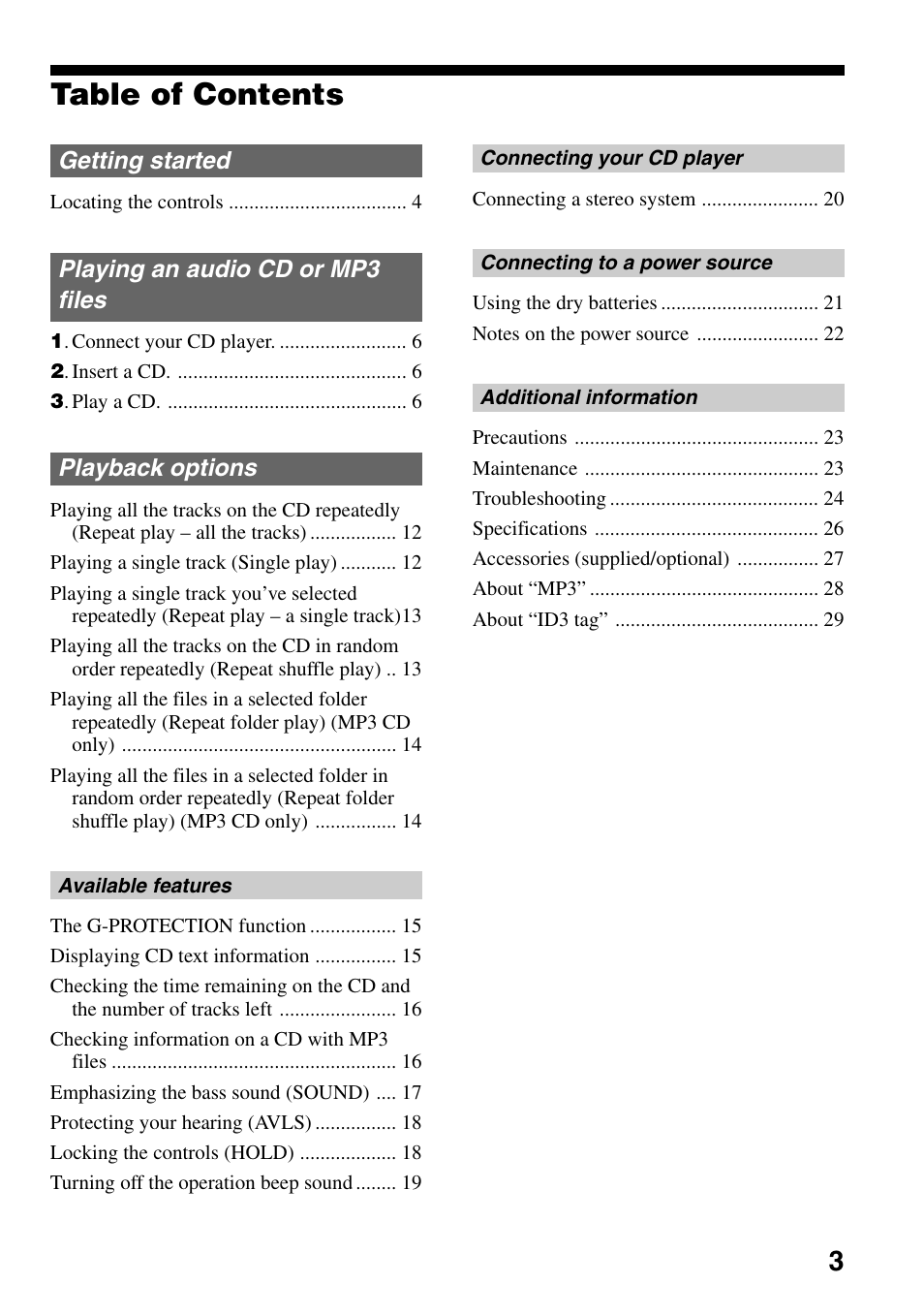 Sony D-CJ501 User Manual | Page 3 / 32