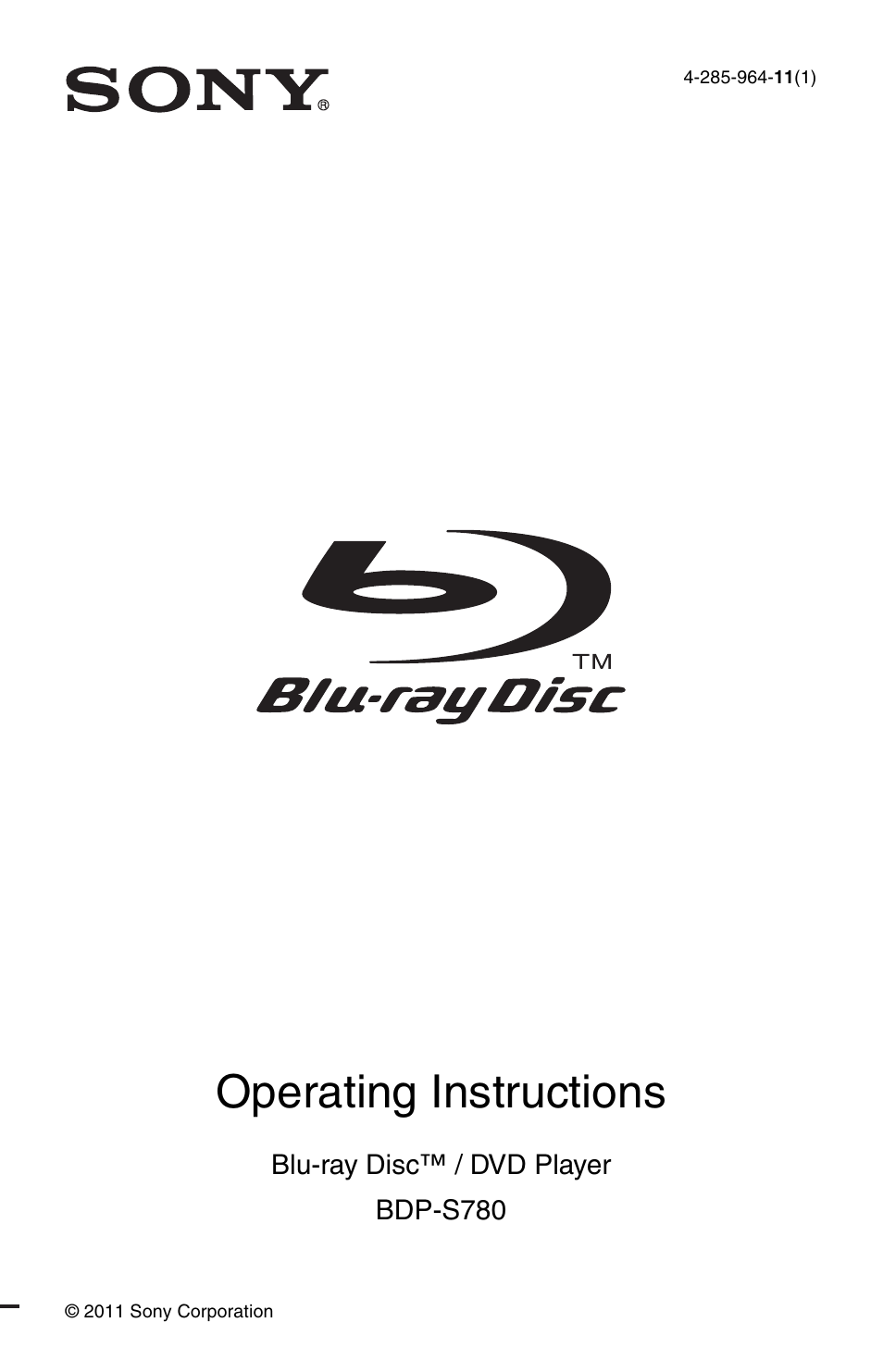 Sony BDP-S780 User Manual | 44 pages