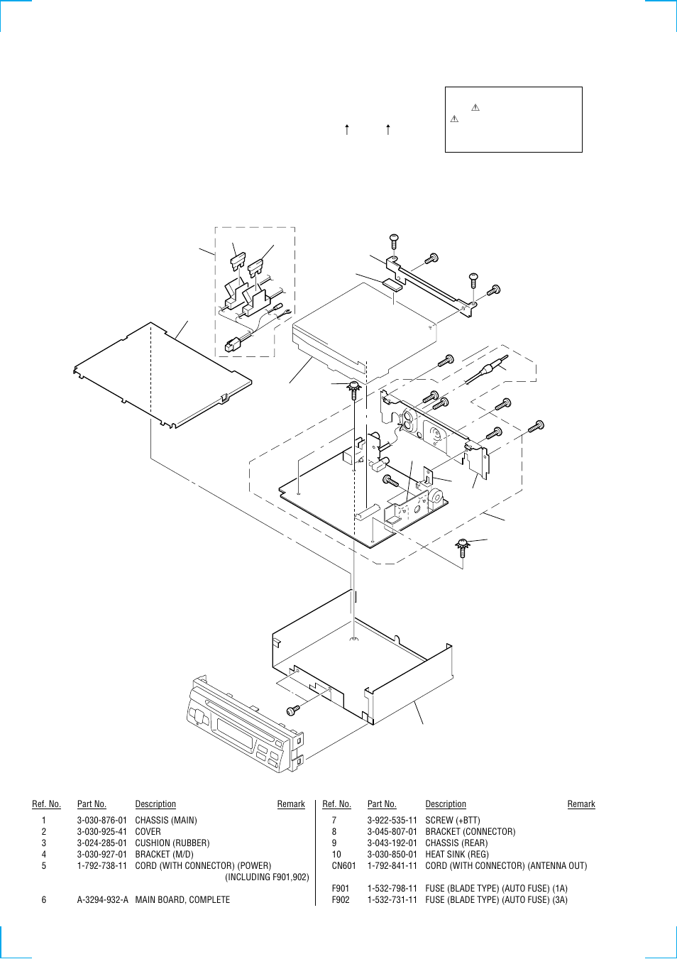 Exploded views | Sony CDX-1000RF User Manual | Page 26 / 38